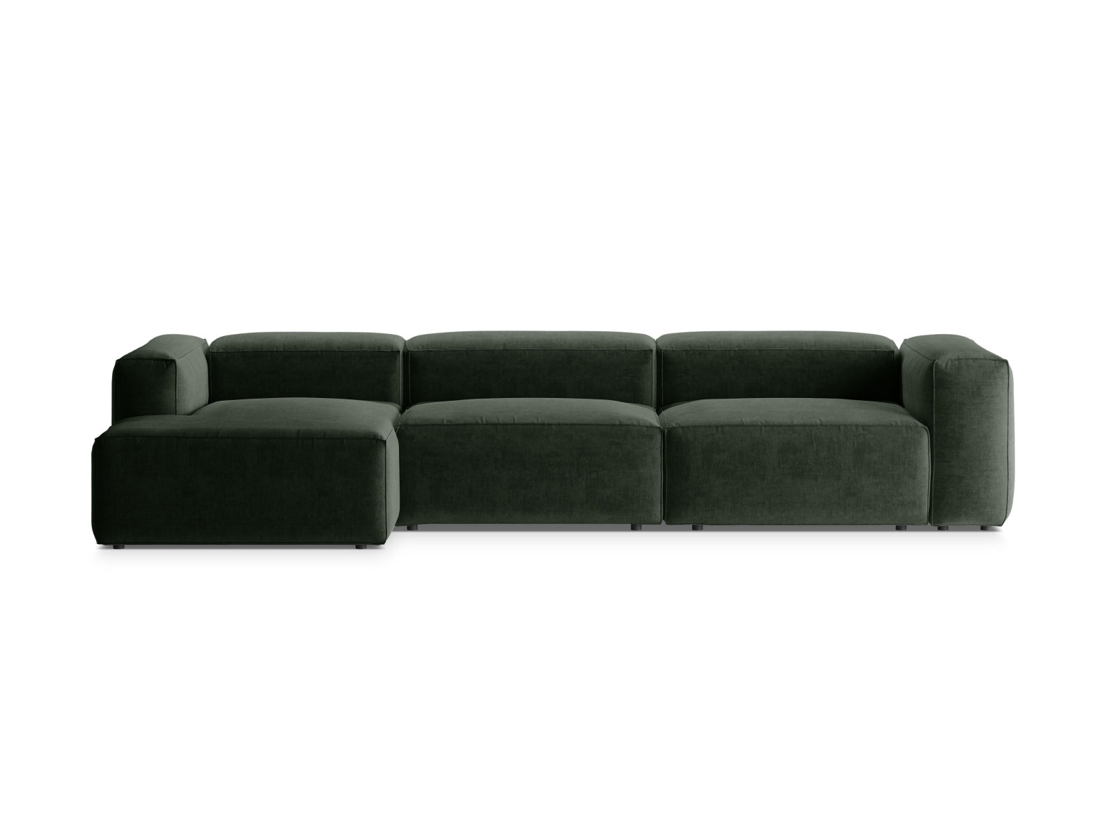 Bergamo Modulares Ecksofa links 4 Sitzer in Moss Green-Liberty präsentiert im Onlineshop von KAQTU Design AG. Ecksofa links ist von Cosmopolitan Design