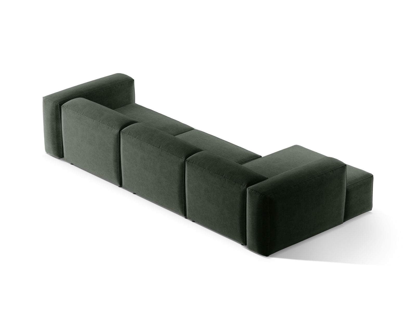 Bergamo Modulares Ecksofa links 4 Sitzer in Moss Green-Liberty präsentiert im Onlineshop von KAQTU Design AG. Ecksofa links ist von Cosmopolitan Design
