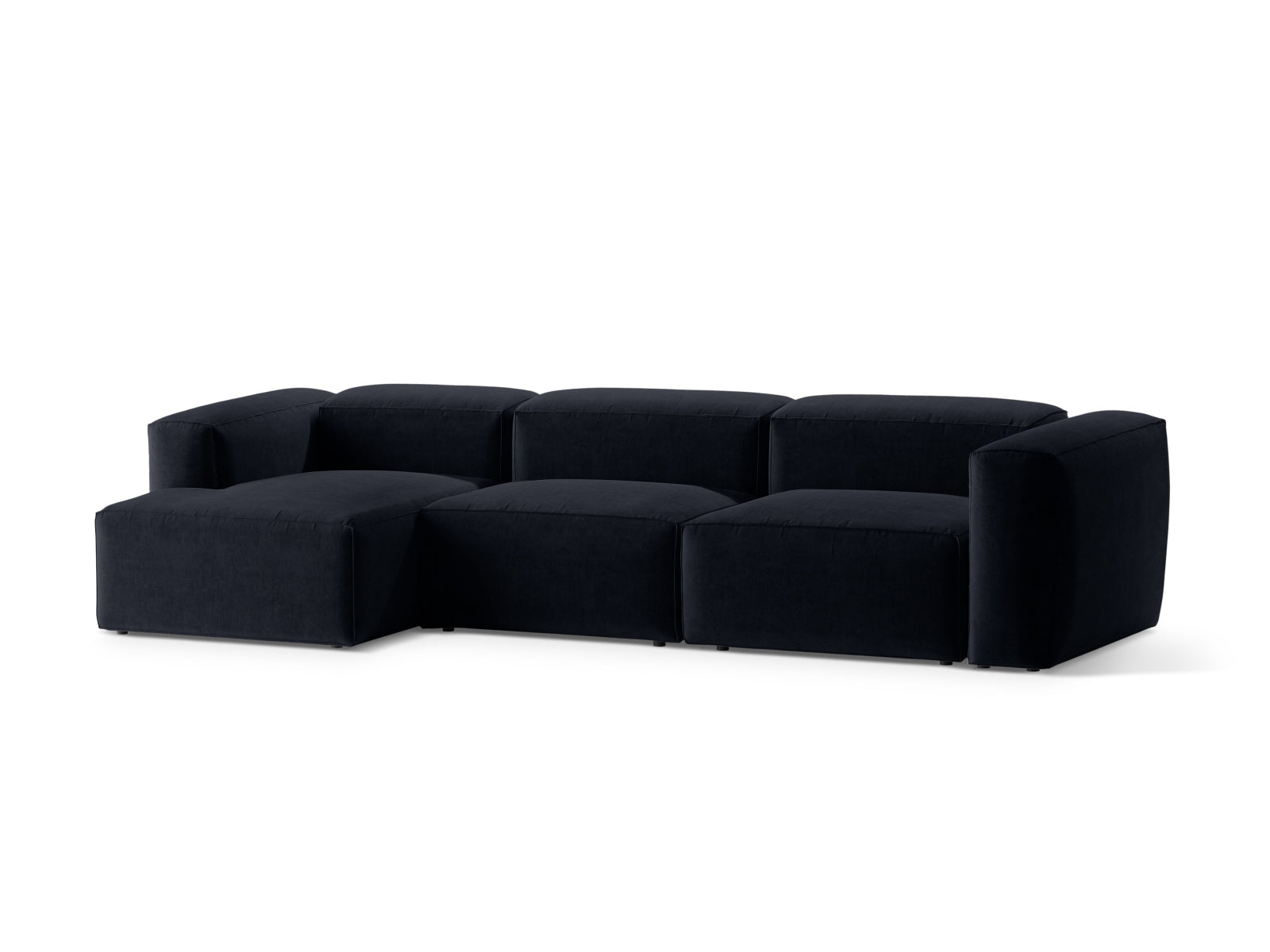 Bergamo Modulares Ecksofa links 4 Sitzer in Navy Blue-Liberty präsentiert im Onlineshop von KAQTU Design AG. Ecksofa links ist von Cosmopolitan Design