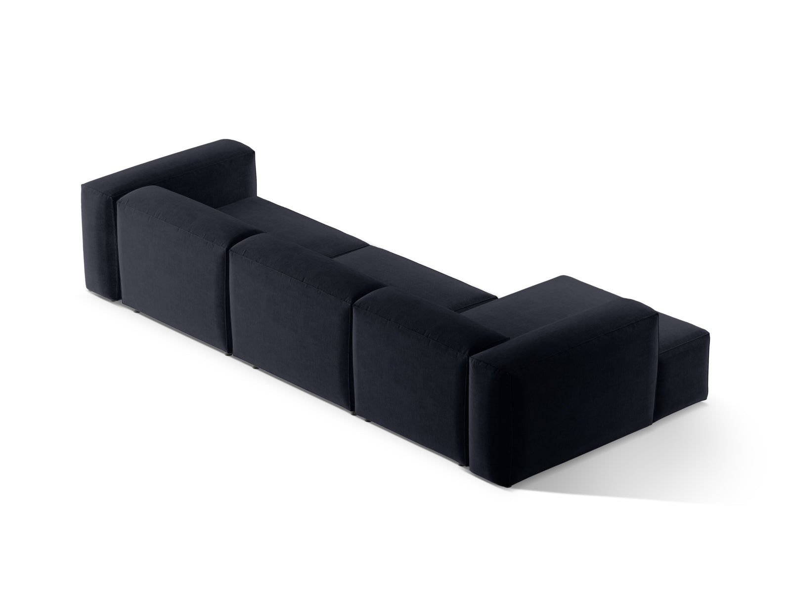 Bergamo Modulares Ecksofa links 4 Sitzer in Navy Blue-Liberty präsentiert im Onlineshop von KAQTU Design AG. Ecksofa links ist von Cosmopolitan Design
