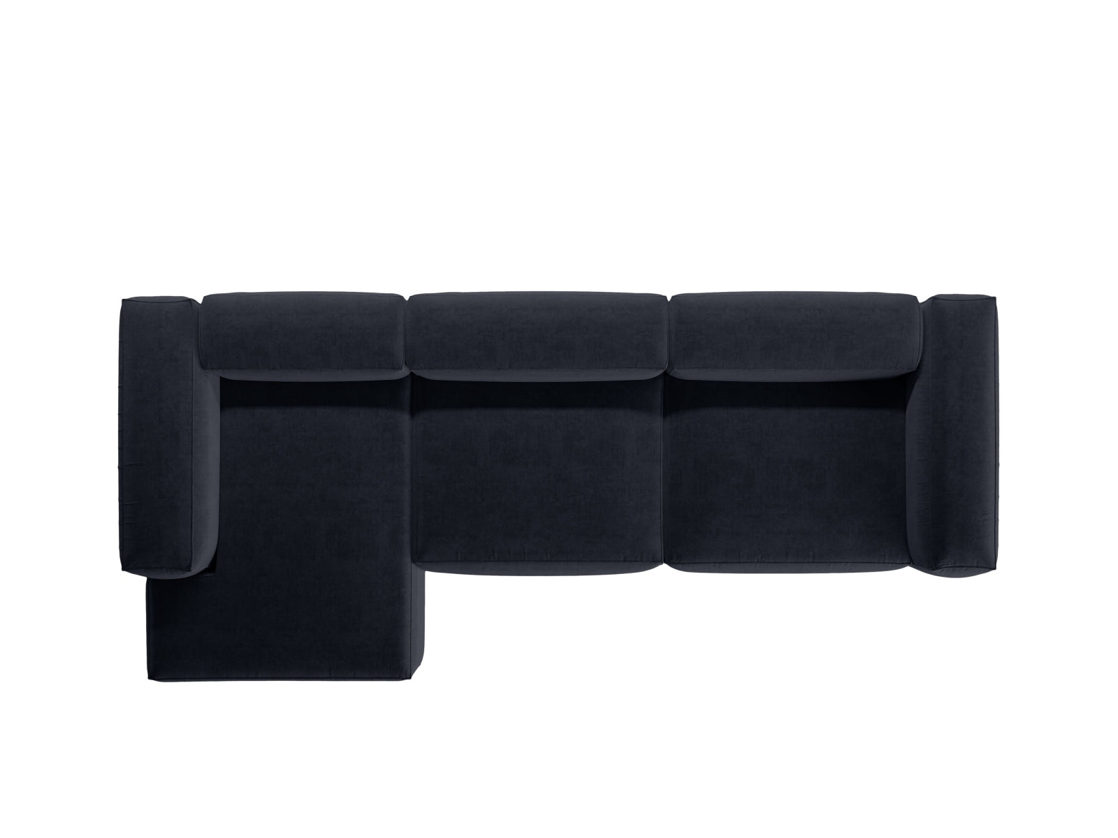 Bergamo Modulares Ecksofa links 4 Sitzer in Navy Blue-Liberty präsentiert im Onlineshop von KAQTU Design AG. Ecksofa links ist von Cosmopolitan Design