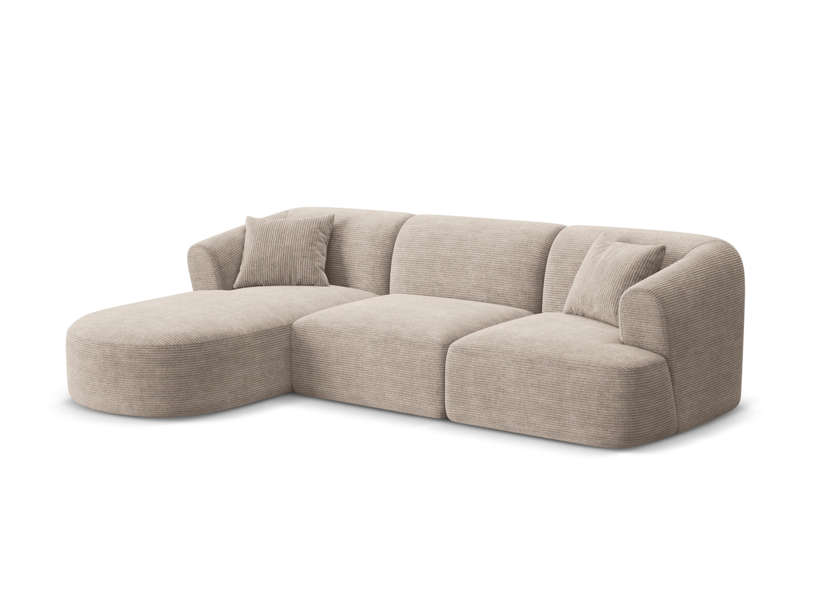 Modulares 4-Sitzer Ecksofa Campi in elegantem Cappuccino-Lincoln, ideal für stilvolle Wohnräume, erhältlich bei KAQTU Design AG.
