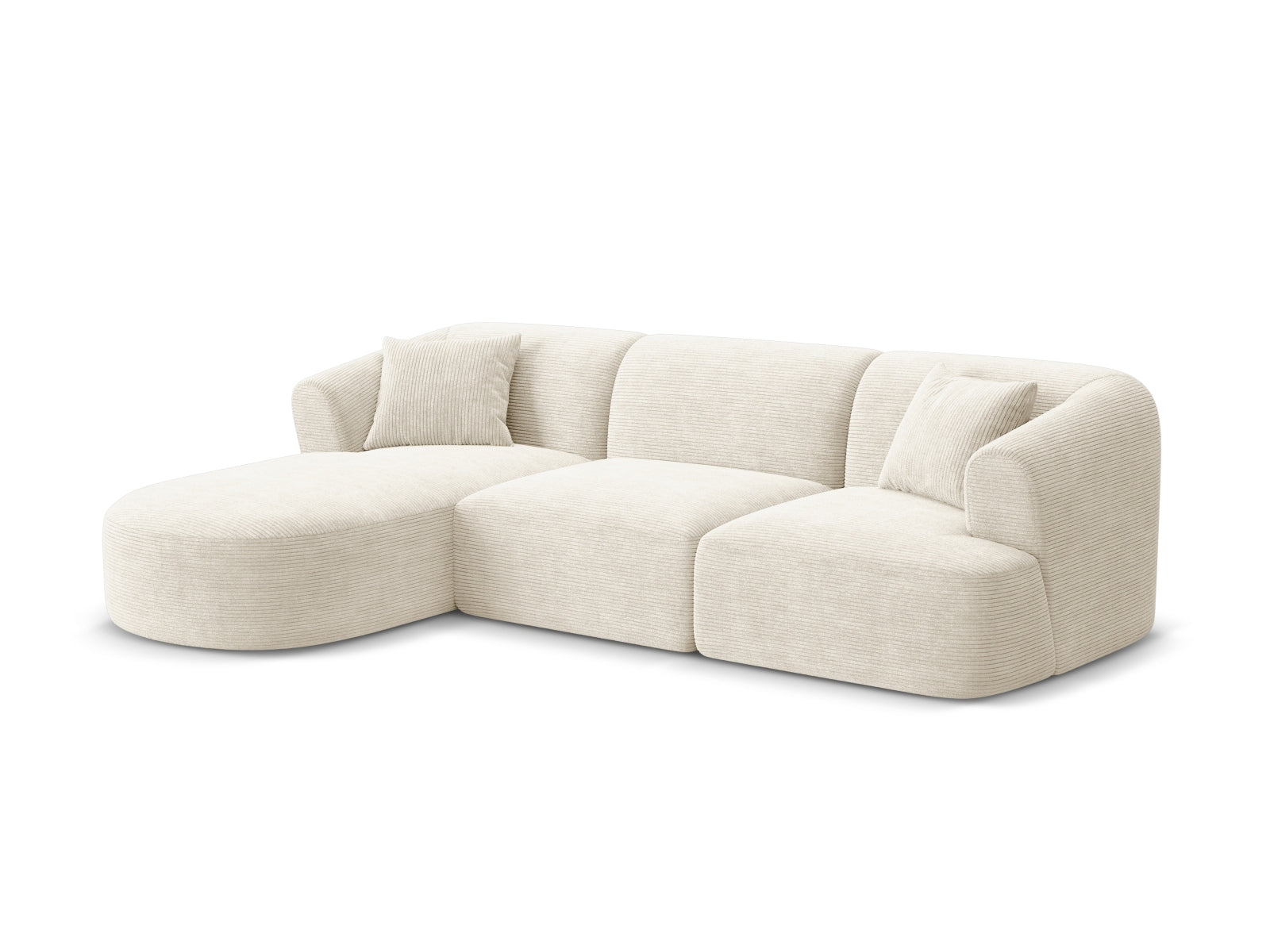 Modulares 4-Sitzer Ecksofa Campi in elegantem Ivory-Lincoln, ideal für stilvolle Wohnräume, erhältlich bei KAQTU Design AG.