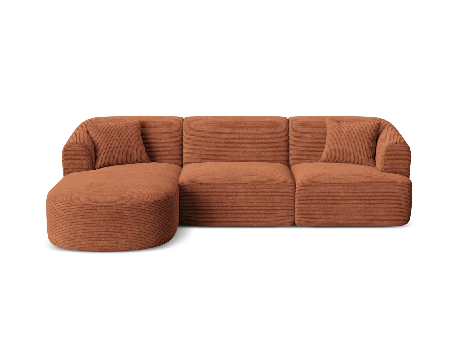 4-Sitzer Ecksofa links modular Campi in Terracotta-Lincoln D präsentiert im Onlineshop von KAQTU Design AG. Ecksofa links ist von Cosmopolitan Design