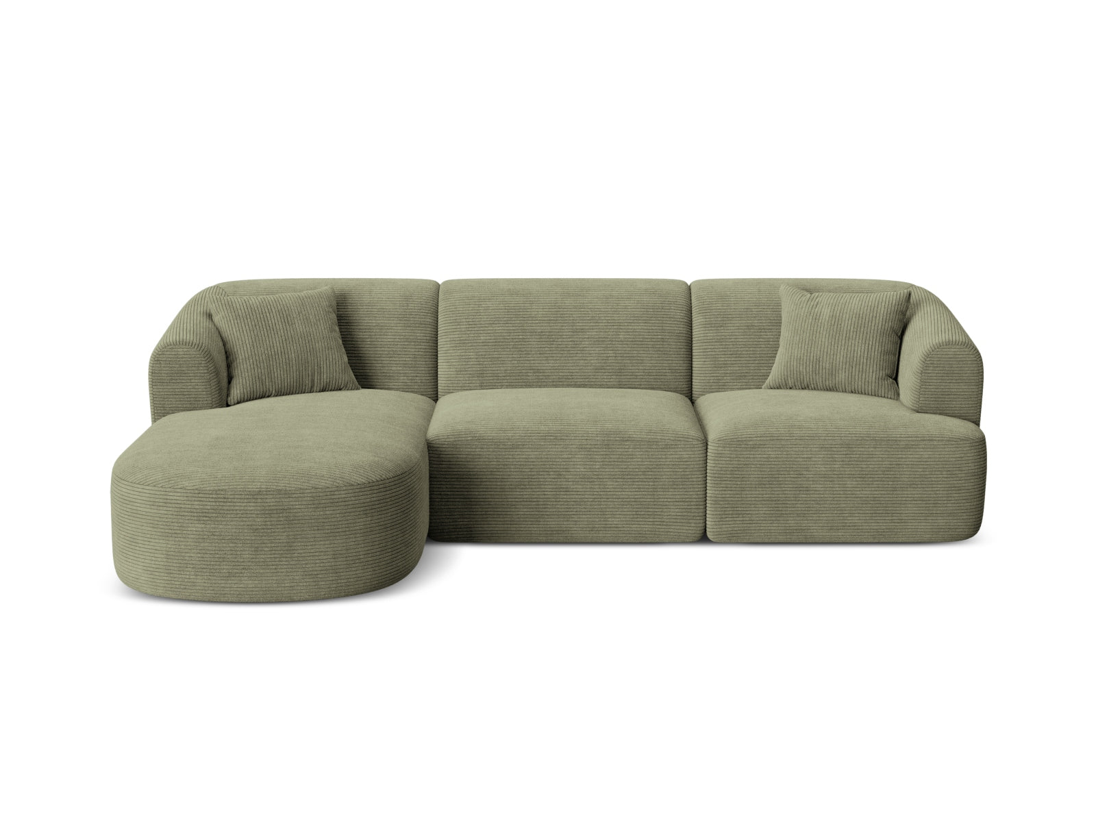 4-Sitzer Ecksofa links modular Campi in Moss Green-Lincoln D präsentiert im Onlineshop von KAQTU Design AG. Ecksofa links ist von Cosmopolitan Design
