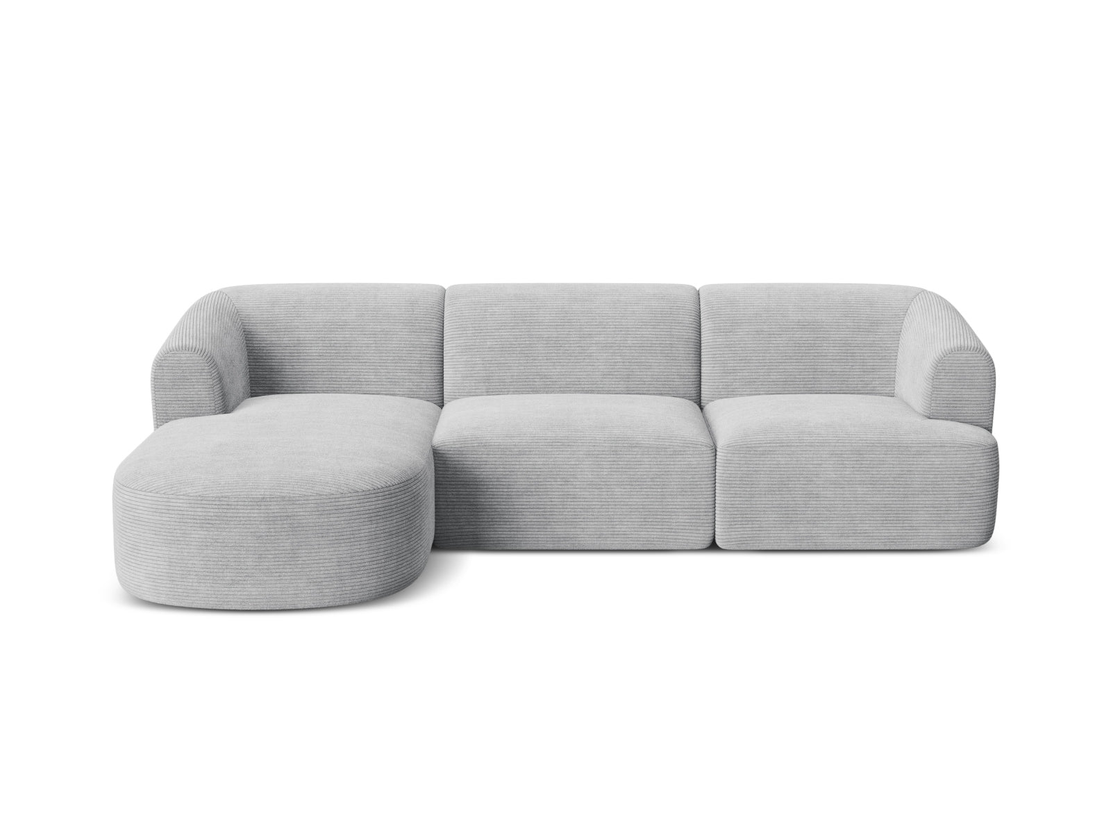 Modulares 4-Sitzer Ecksofa Campi in elegantem Silver-Lincoln, ideal für stilvolle und komfortable Wohnräume von Cosmopolitan Design.