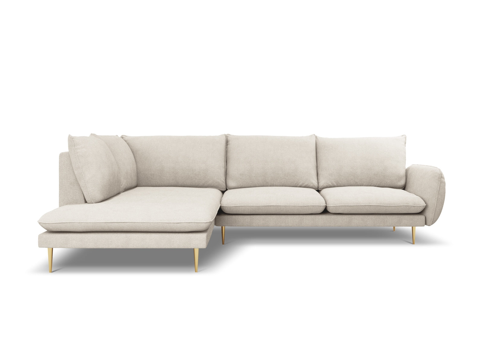 Entdecken Sie das elegante Vienna Ecksofa links 6 Sitzer 185cm von Cosmopolitan Design – der perfekte Mittelpunkt für Ihr modernes Wohnzimmer!
