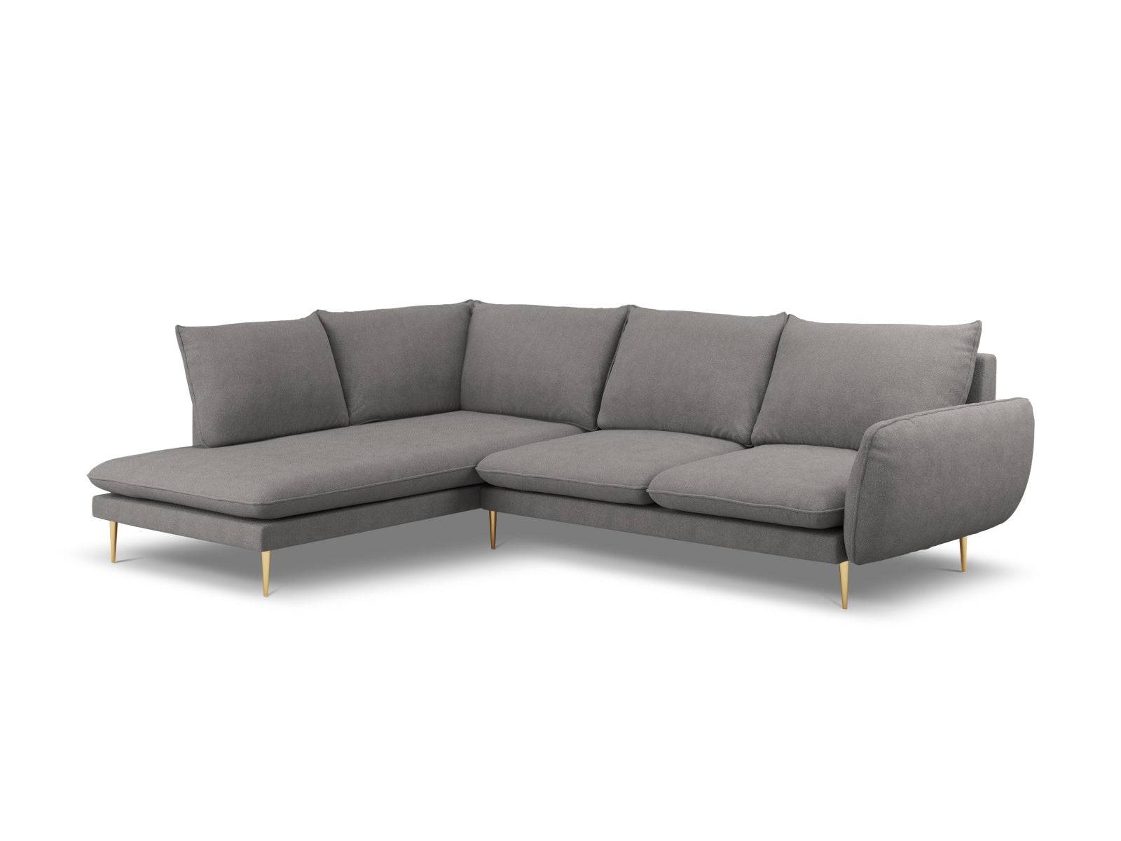 Vienna Ecksofa links 6 Sitzer 185cm in Dark Grey/Gold präsentiert im Onlineshop von KAQTU Design AG. Ecksofa links ist von Cosmopolitan Design