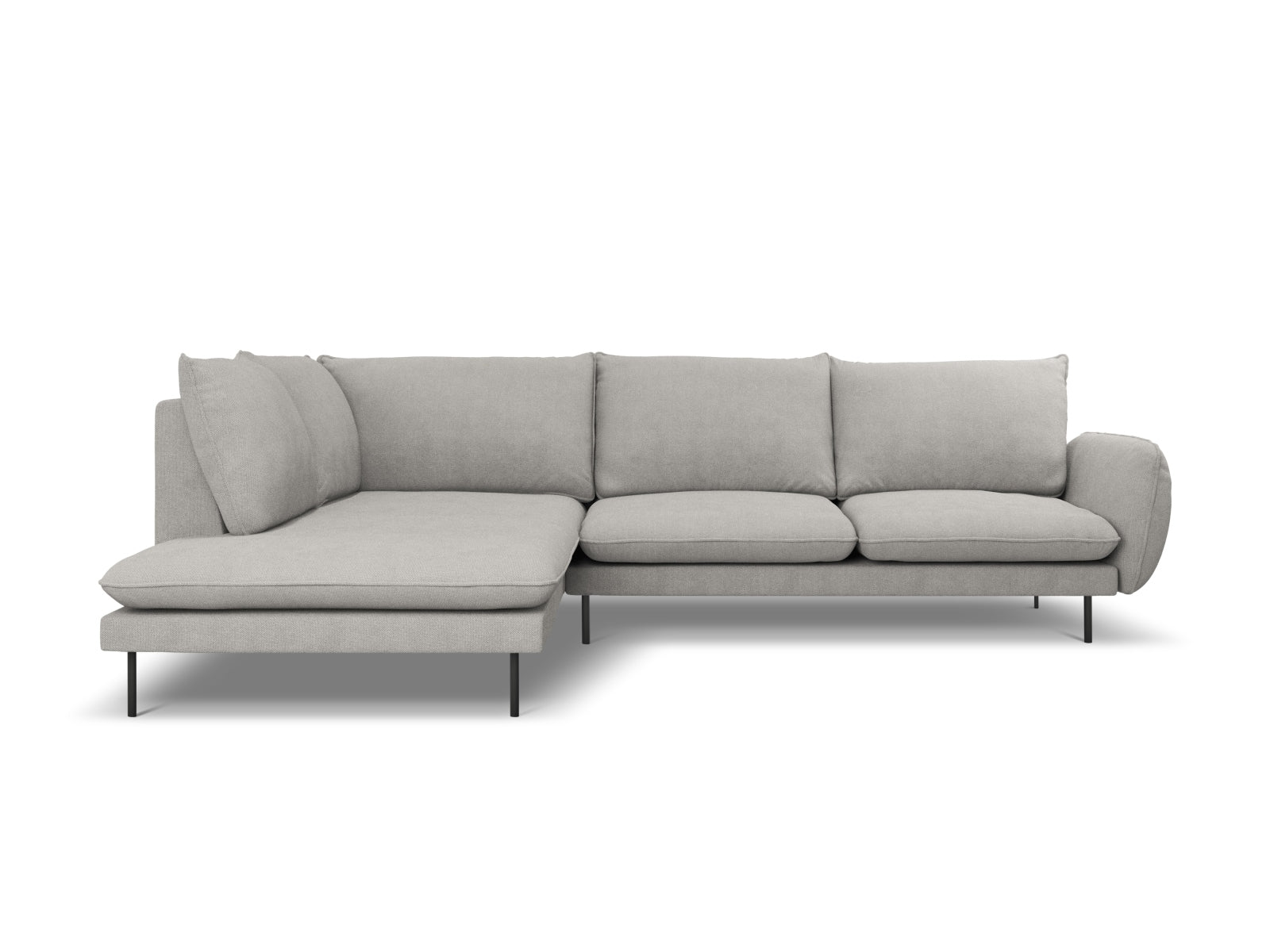 Entdecken Sie das elegante Vienna Ecksofa links 6 Sitzer 185cm von Cosmopolitan Design – der perfekte Mittelpunkt für Ihr modernes Wohnzimmer!