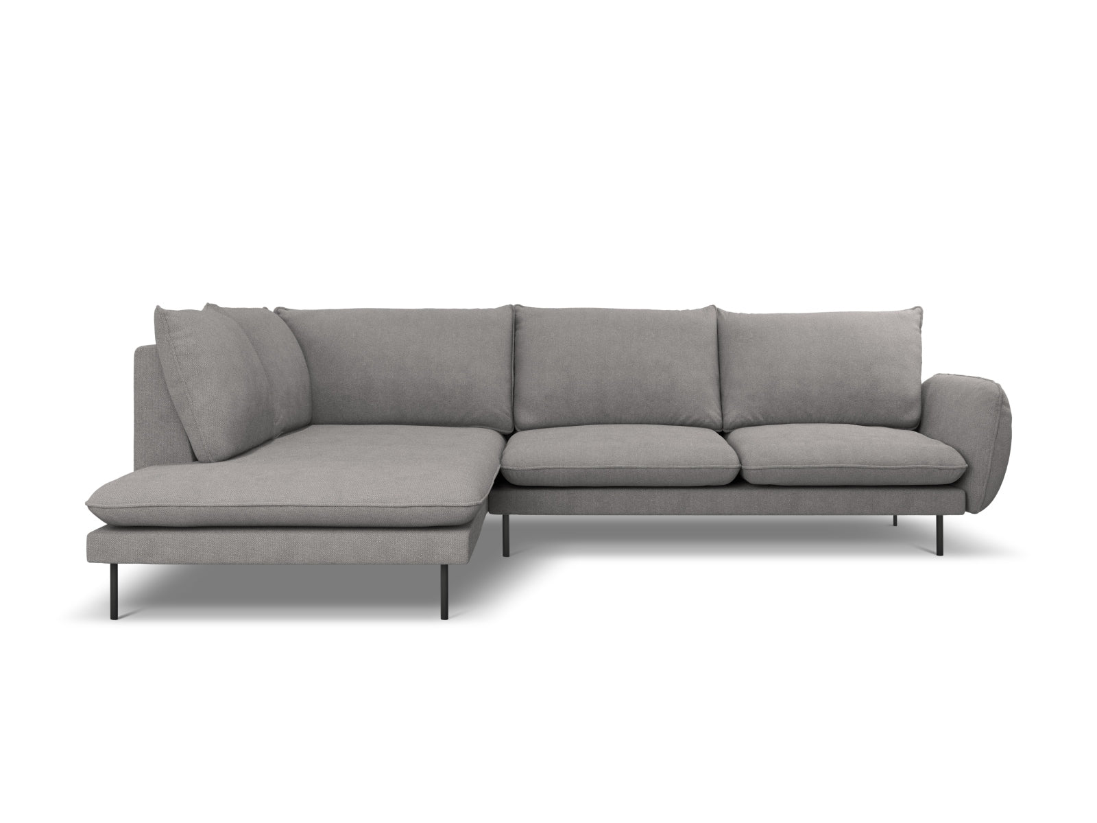 Entdecken Sie das elegante Vienna Ecksofa links 6 Sitzer 185cm von Cosmopolitan Design – der perfekte Mittelpunkt für Ihr modernes Wohnzimmer!