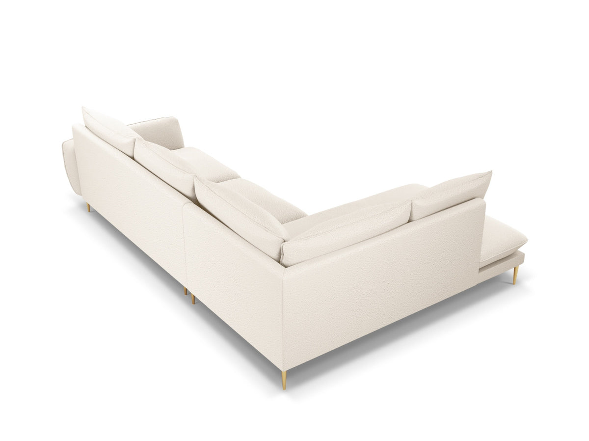 Vienna Boucle Ecksofa links 6 Sitzer 185cm in Beige/Gold-Ascot präsentiert im Onlineshop von KAQTU Design AG. Ecksofa links ist von Cosmopolitan Design