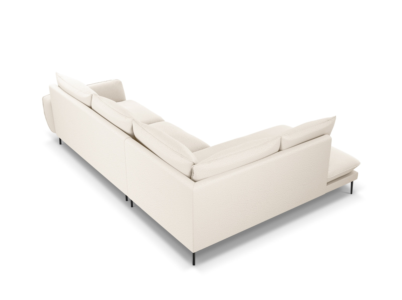 Erleben Sie das Vienna Boucle Ecksofa links für 6 Personen. Mit hochwertigem Boucle-Stoff und ergonomischem Design vereint es Stil und Komfort.