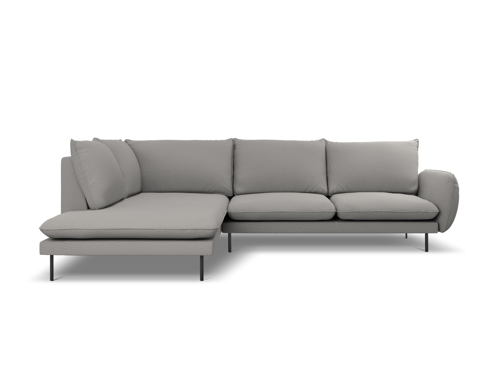 Entdecken Sie das elegante Vienna Boucle Ecksofa links für 6 Personen. Hochwertiger Boucle-Stoff, optimaler Komfort und stilvolles Design für Ihr Wohnzimmer.
