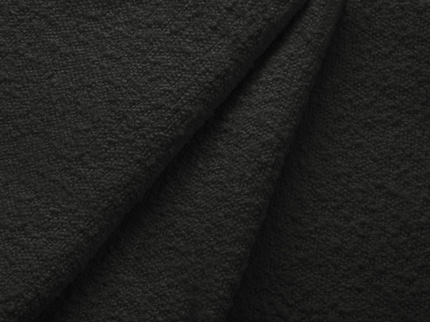 Elegantes linksseitiges Ecksofa Vienna Boucle für 6 Personen, 185 cm, in modernem Schwarz, ideal für stilvolle Wohnräume.