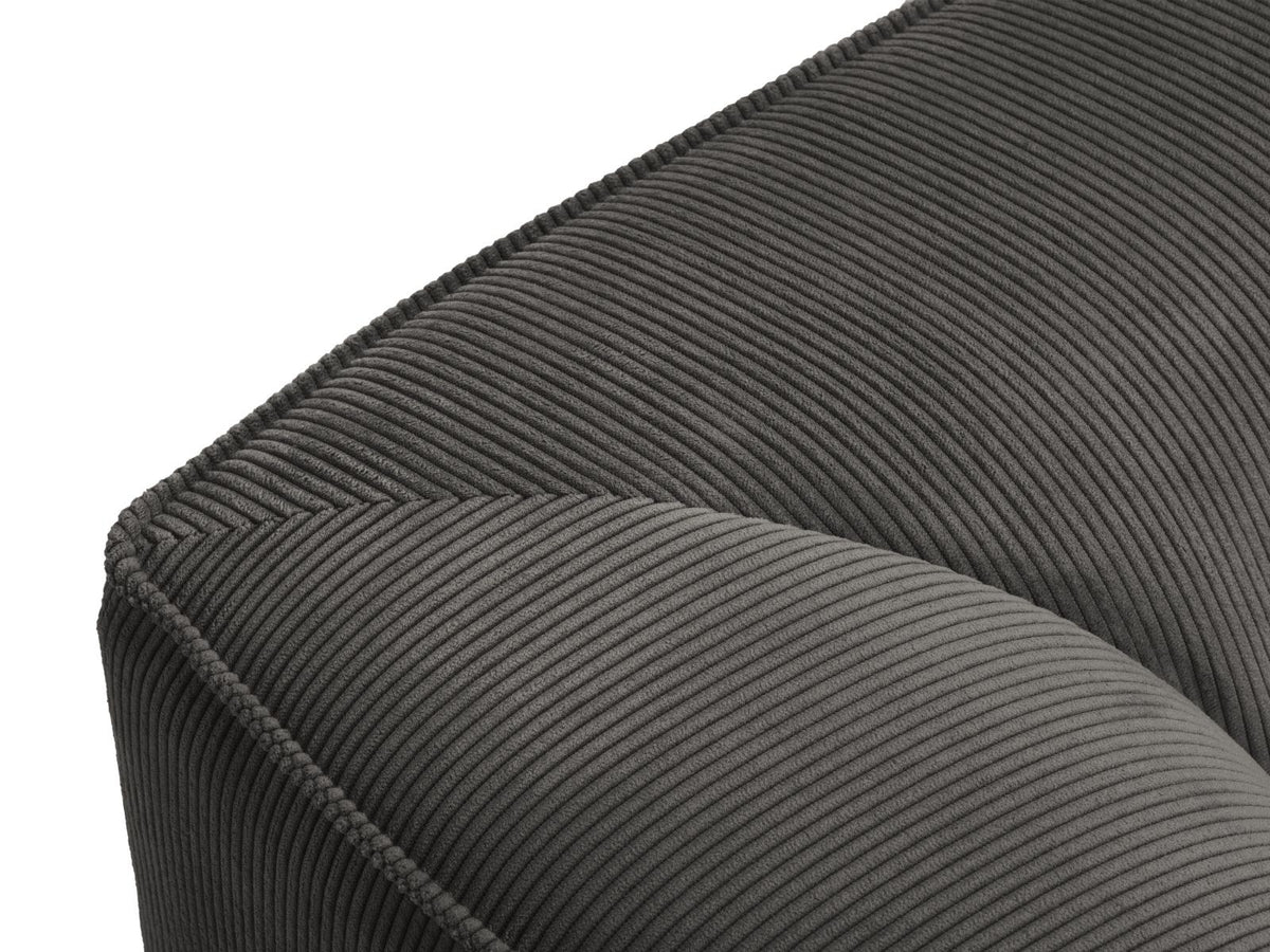 Modulares Ecksofa Siena links, 4-Sitzer, Light Beige-Scala Stoff, Massivholzrahmen, schwarze Kunststoffbeine, Sitzhöhe 40 cm.