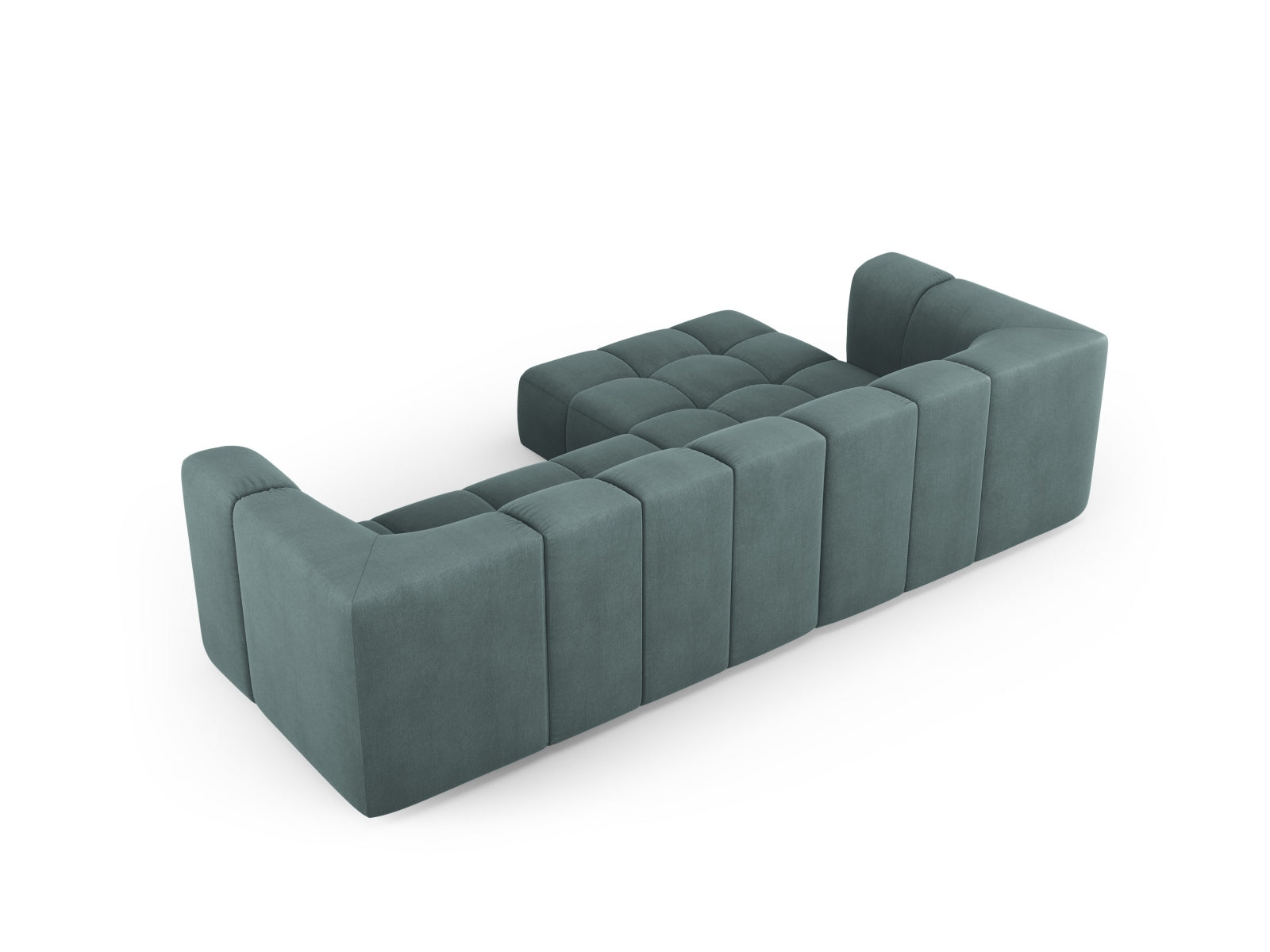 Elegantes 3-Sitzer Ecksofa Moritz in Sea Green, linksseitig, perfekt für stilvolle Wohnzimmer und gemütliche Entspannung.