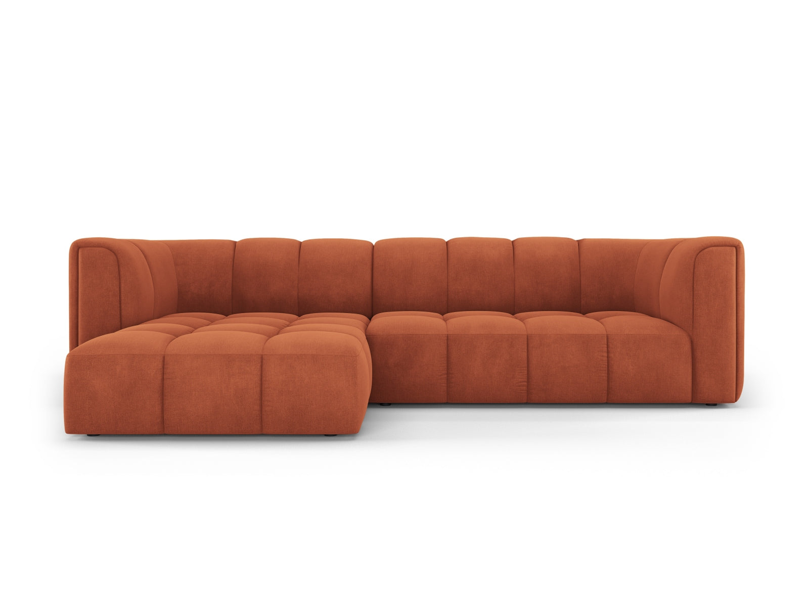 3-Sitzer Ecksofa links modular Moritz in Orange-Rebel präsentiert im Onlineshop von KAQTU Design AG. Ecksofa links ist von Cosmopolitan Design