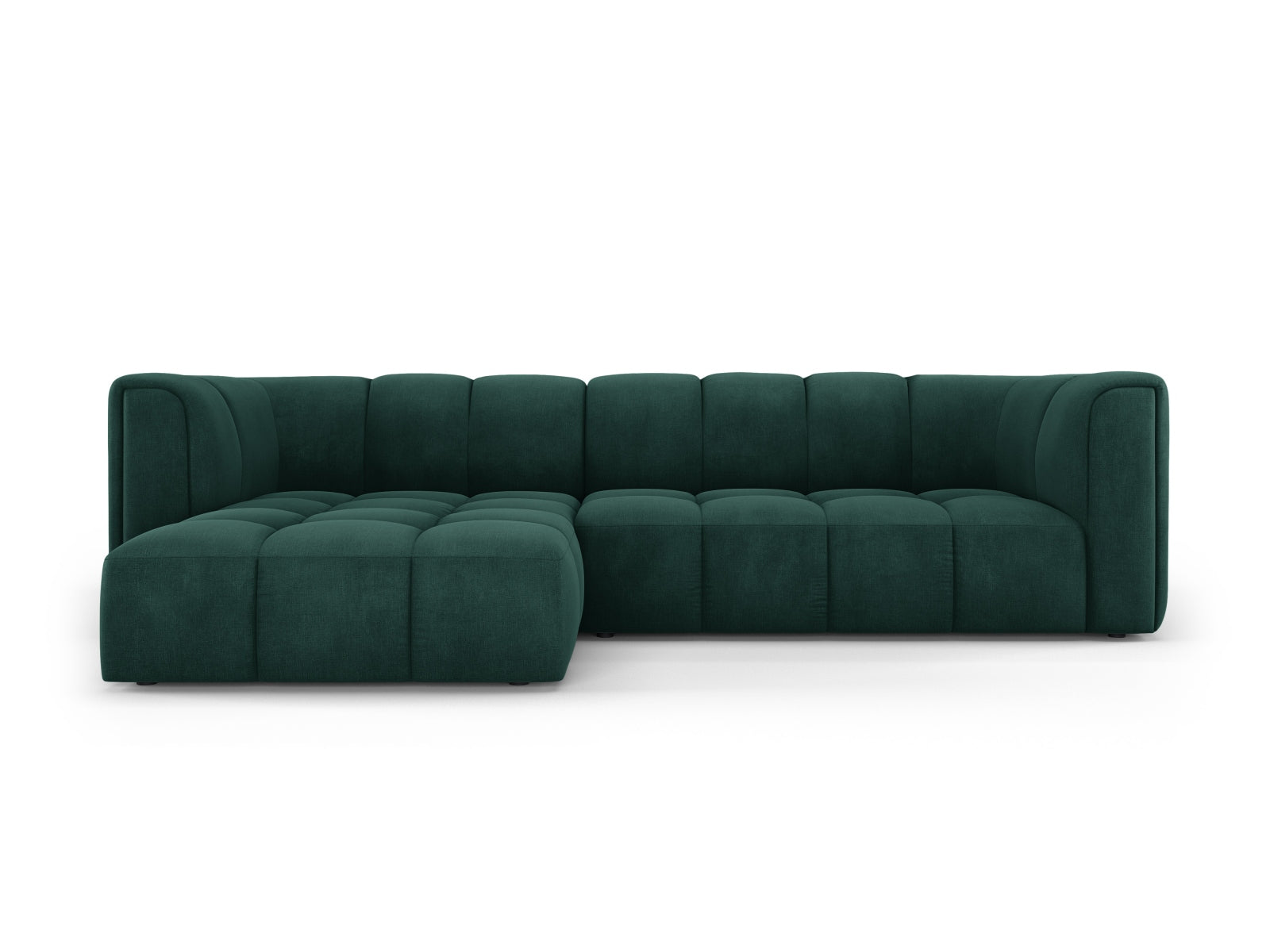 3-Sitzer Ecksofa links modular Moritz in Bottle Green-Rebel präsentiert im Onlineshop von KAQTU Design AG. Ecksofa links ist von Cosmopolitan Design