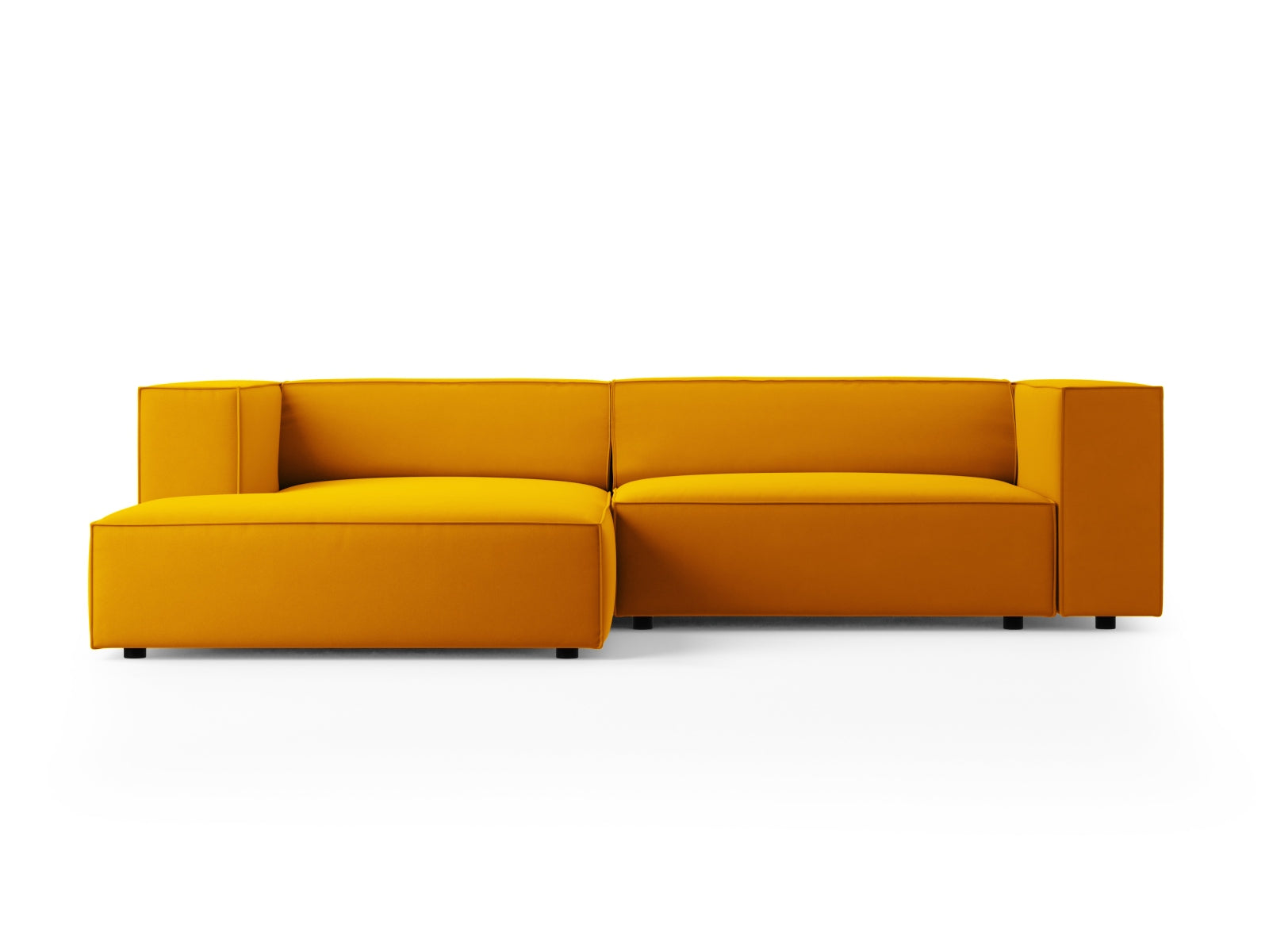Arendal Velour Ecksofa links 3 Sitzer in Yellow präsentiert im Onlineshop von KAQTU Design AG. Ecksofa links ist von Cosmopolitan Design