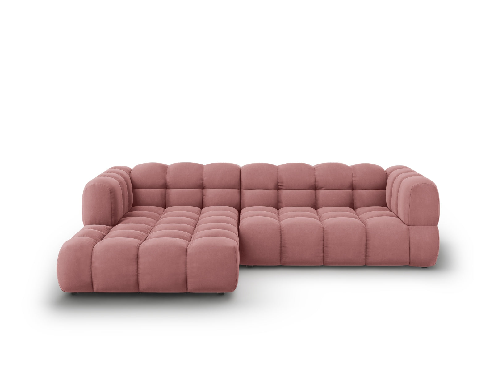 Modulares L-Sofa in luxuriösem Sky Velour, linksseitig, 4-Sitzer, 162 cm, perfekt für moderne Wohnkonzepte und entspannte Stunden.