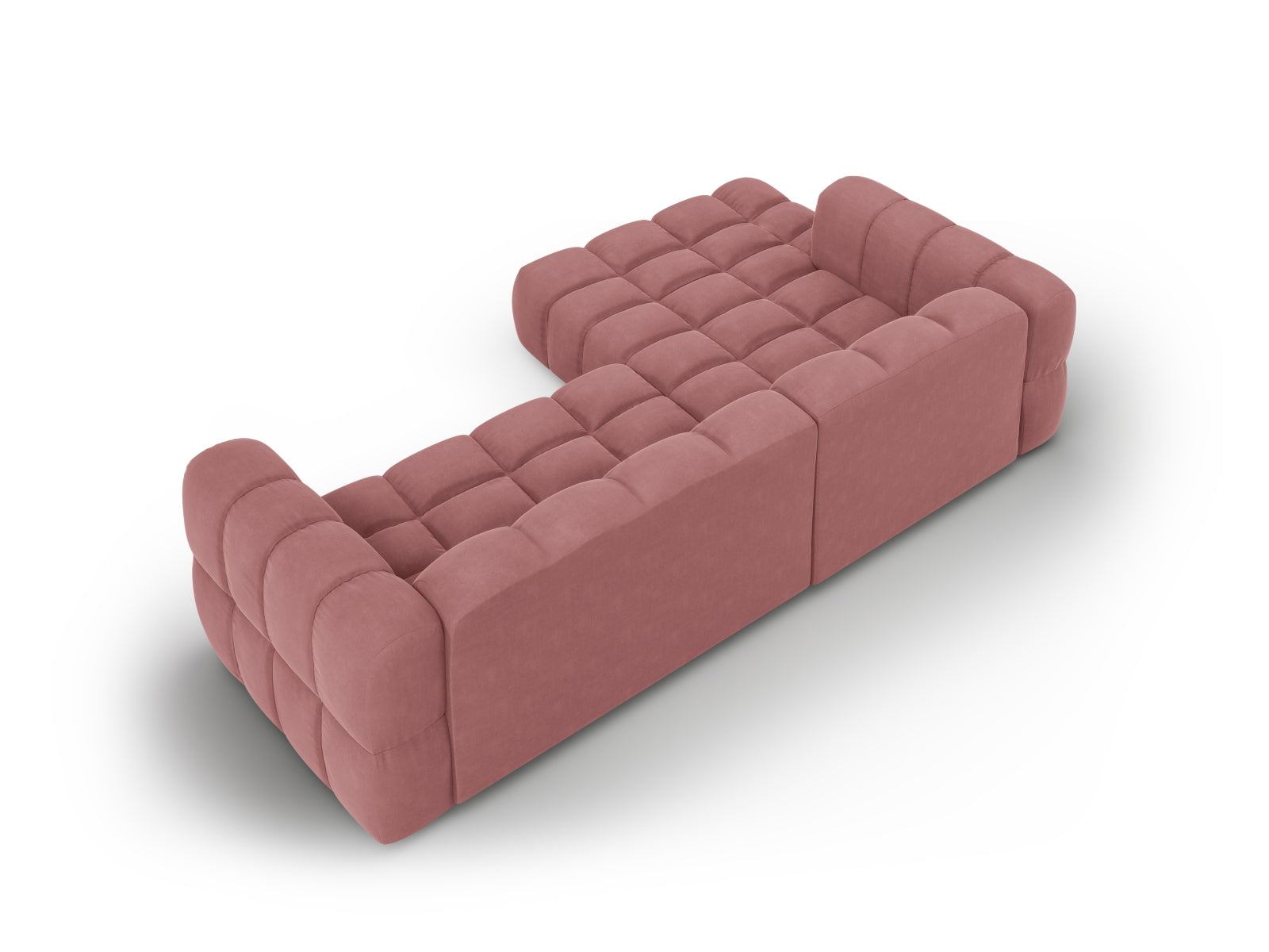 Erleben Sie das elegante Sky Velour Ecksofa links – ein 4-Sitzer mit 162 cm, ideal für stilvolle Wohnräume und maximalen Komfort.
