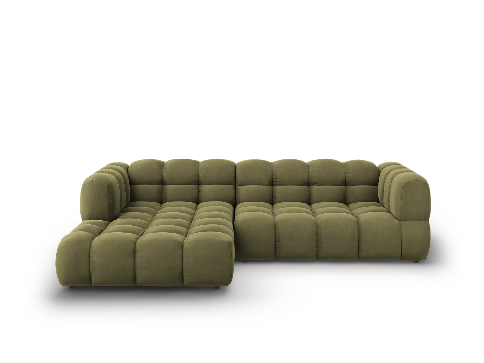 Modulares L-Sofa in zartem Hellgrün, 4-Sitzer mit 162 cm, perfekt für moderne Wohnkonzepte. Hochwertige Materialien von Cosmopolitan Design.