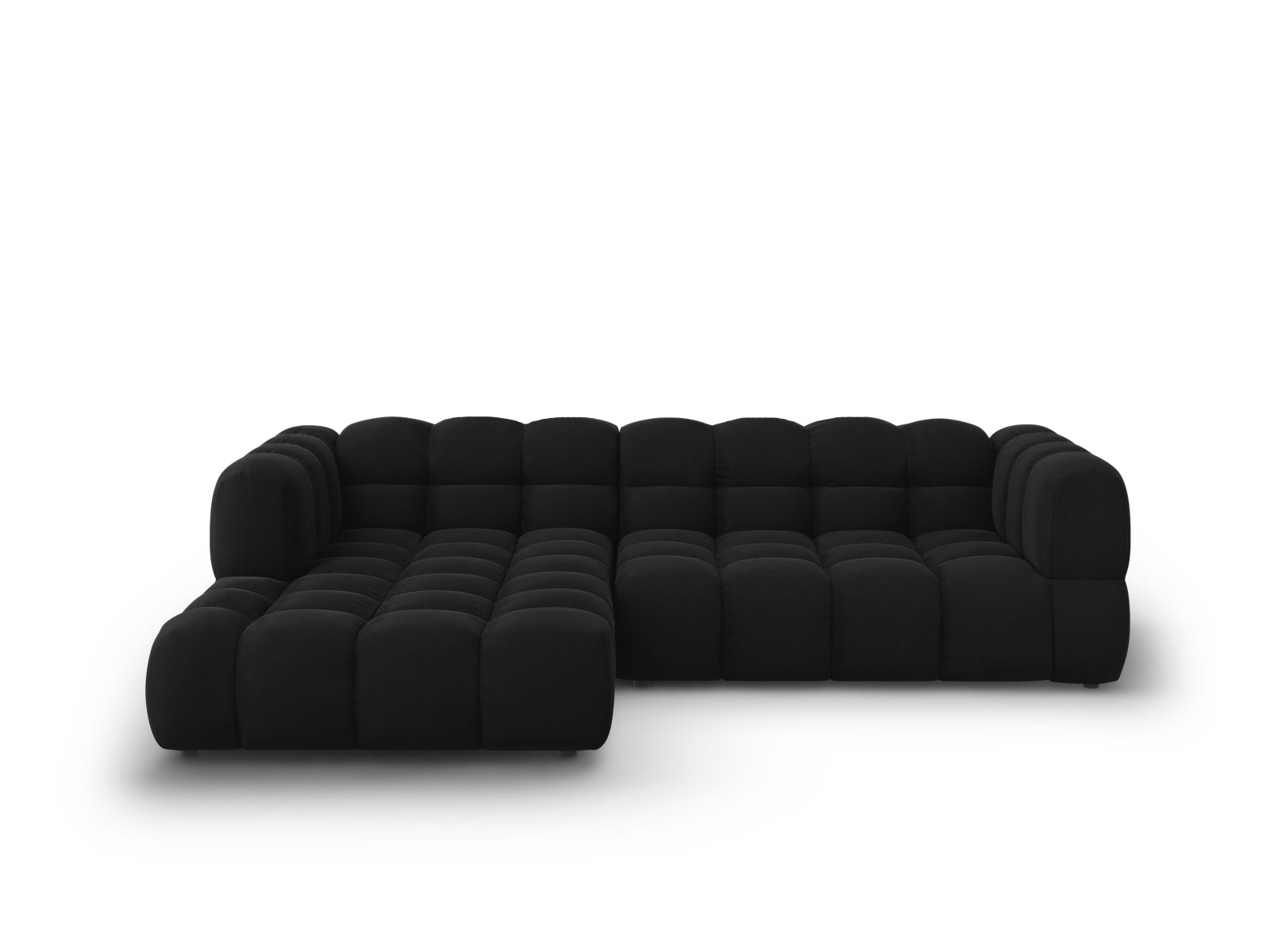 Stylisches 4-Sitzer Ecksofa aus weichem Sky Velour, linksseitig, 162 cm, perfekt für moderne und gemütliche Wohnambiente von Cosmopolitan Design.