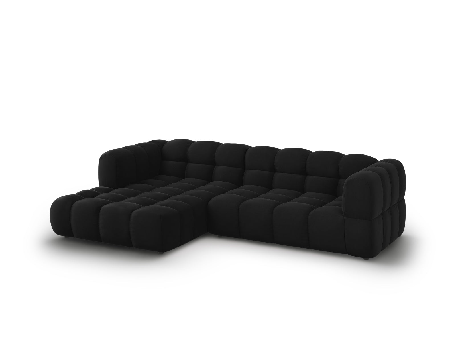 Elegantes modulares Ecksofa in Sky Velour, linksseitig, 4-Sitzer mit 162 cm Breite, ideal für stilvolle Wohnräume von Cosmopolitan Design.