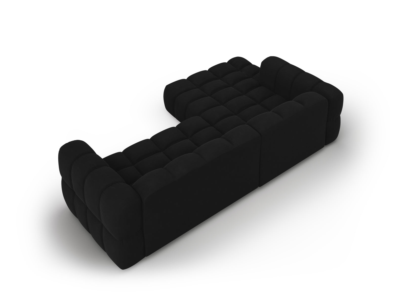 Stylisches, linksseitiges 4-Sitzer Ecksofa aus Sky Velour, 162 cm breit, perfekt für moderne Wohnkonzepte von Cosmopolitan Design.