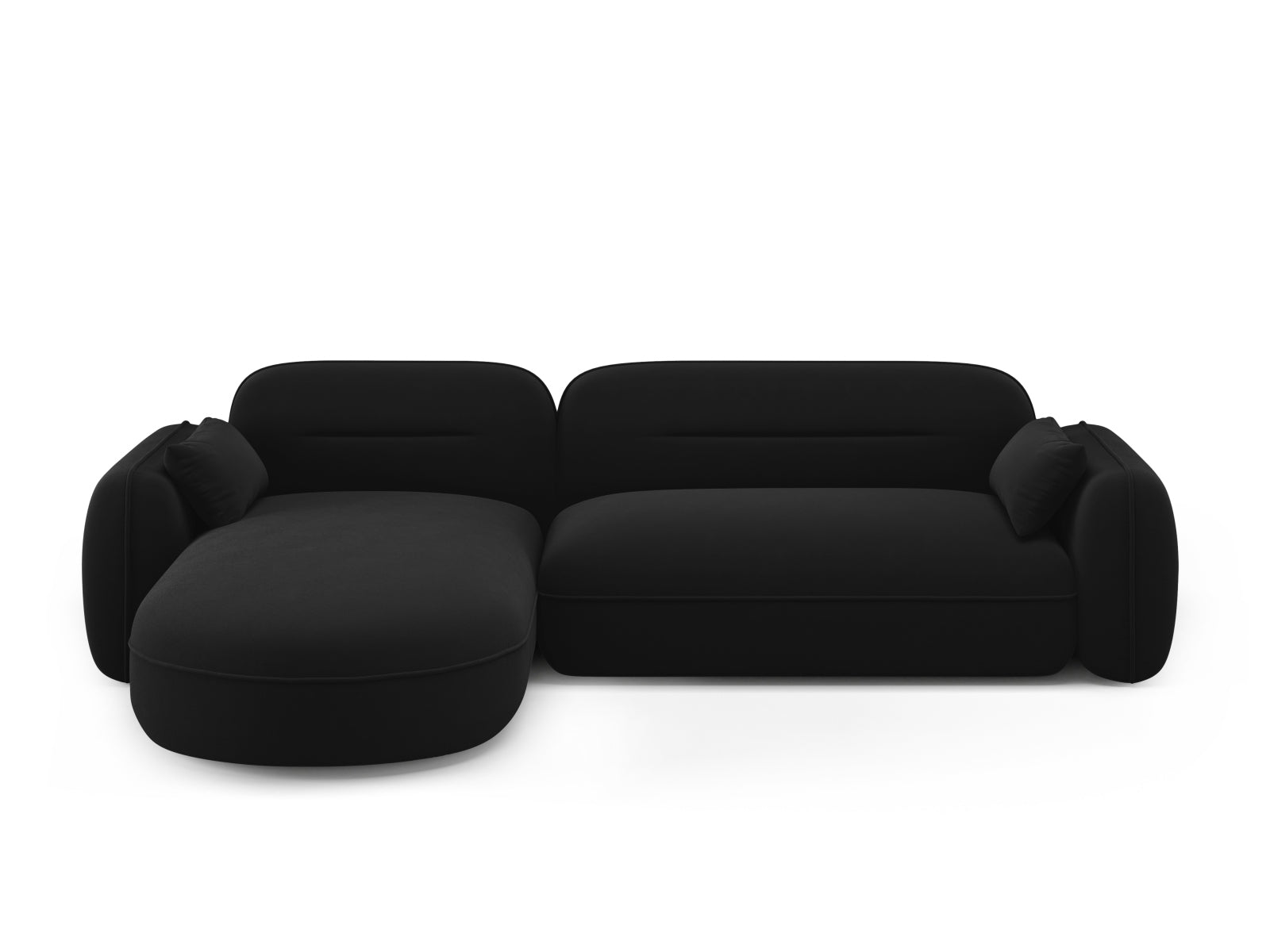 Sydney Velour Modular Ecksofa links 4 Sitzer in Black präsentiert im Onlineshop von KAQTU Design AG. Ecksofa links ist von Cosmopolitan Design