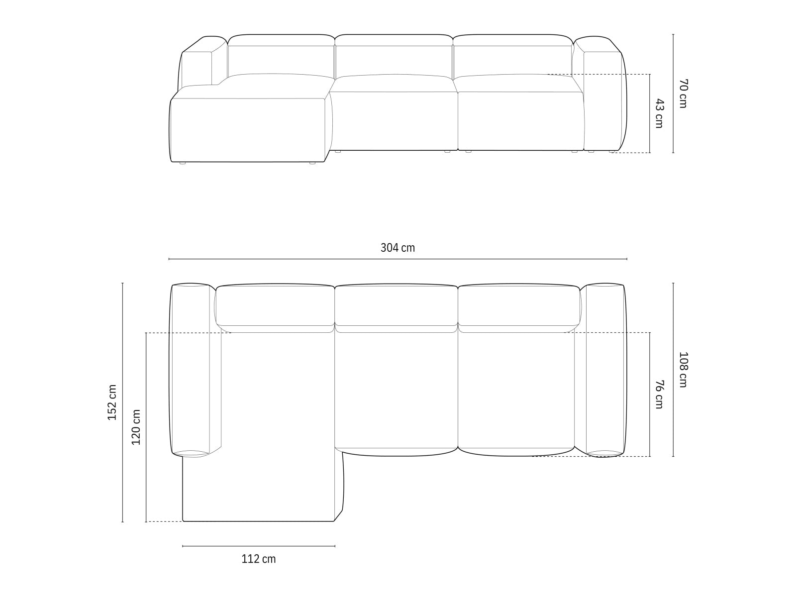 Bergamo Modulares Ecksofa links 3 Sitzer in Green-Perla präsentiert im Onlineshop von KAQTU Design AG. Ecksofa links ist von Cosmopolitan Design