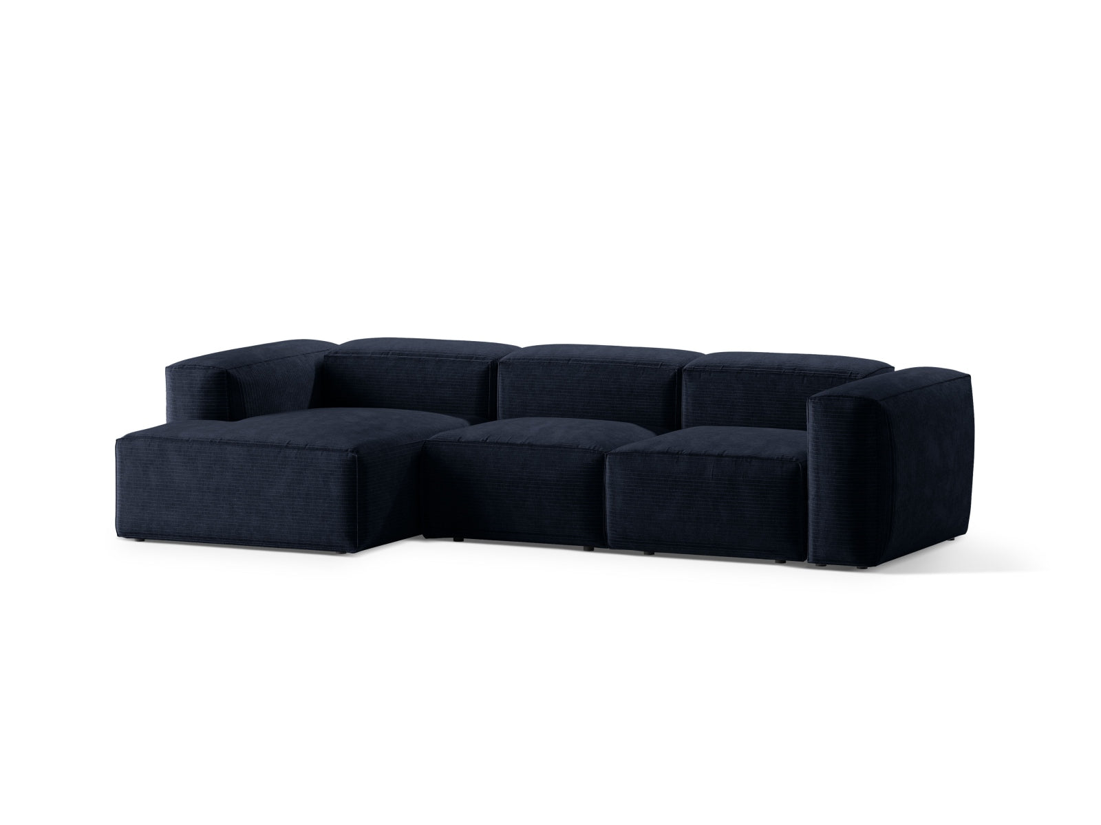 Bergamo Modulares Ecksofa links 3 Sitzer in Navy Blue-Perla präsentiert im Onlineshop von KAQTU Design AG. Ecksofa links ist von Cosmopolitan Design
