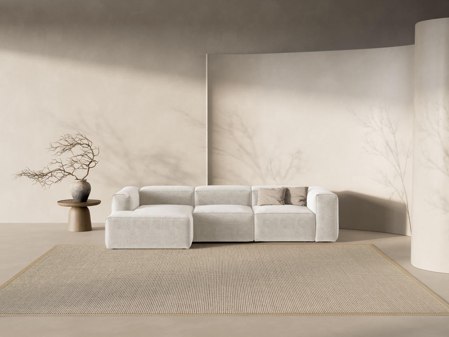 Bergamo Modulares Ecksofa links 3 Sitzer in Beige-Liberty präsentiert im Onlineshop von KAQTU Design AG. Ecksofa links ist von Cosmopolitan Design