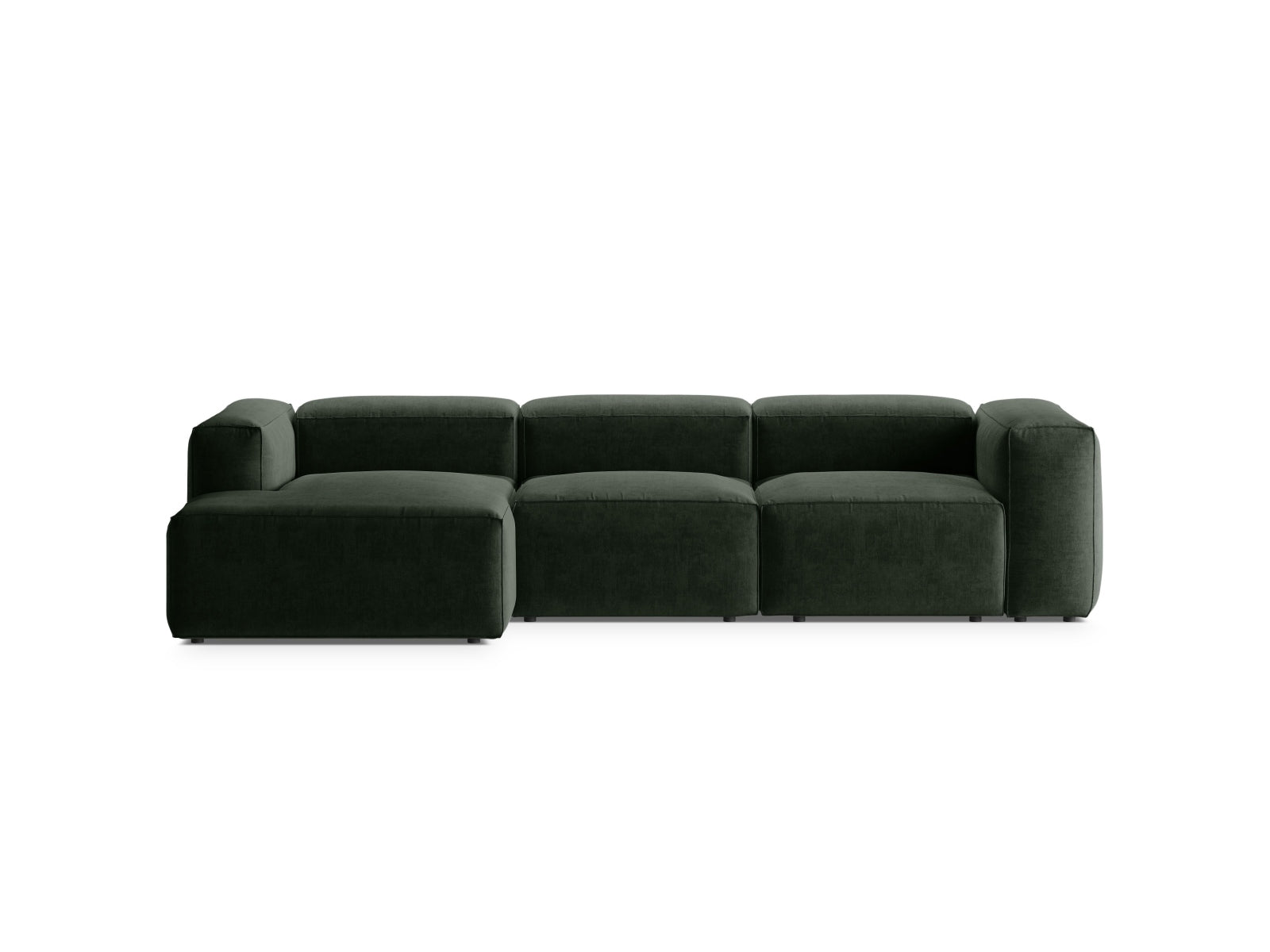 Bergamo Modulares Ecksofa links 3 Sitzer in Moss Green-Liberty präsentiert im Onlineshop von KAQTU Design AG. Ecksofa links ist von Cosmopolitan Design