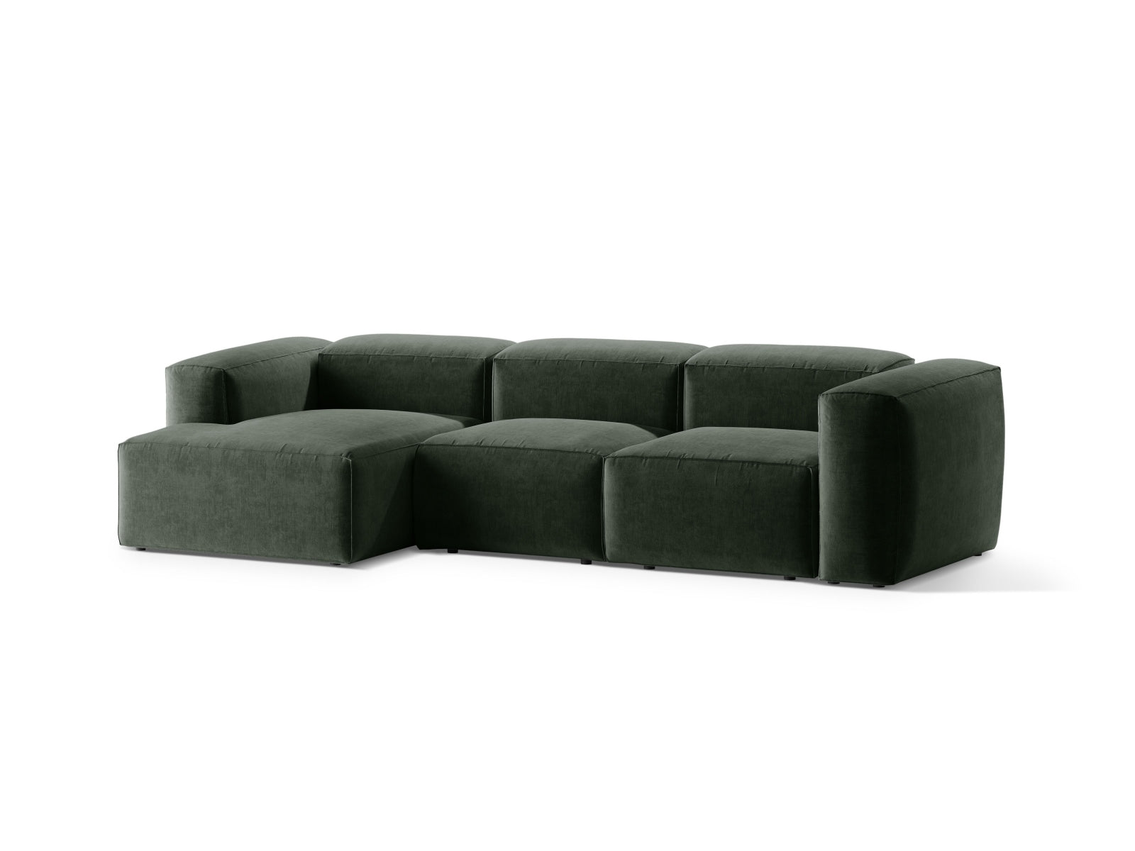 Bergamo Modulares Ecksofa links 3 Sitzer in Moss Green-Liberty präsentiert im Onlineshop von KAQTU Design AG. Ecksofa links ist von Cosmopolitan Design