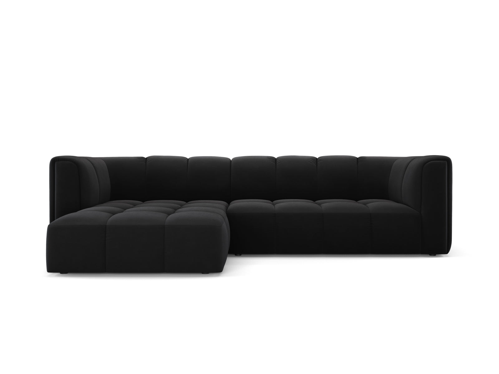 3-Sitzer Modular Ecksofa links Moritz in Black-Bluvel präsentiert im Onlineshop von KAQTU Design AG. Ecksofa links ist von Cosmopolitan Design