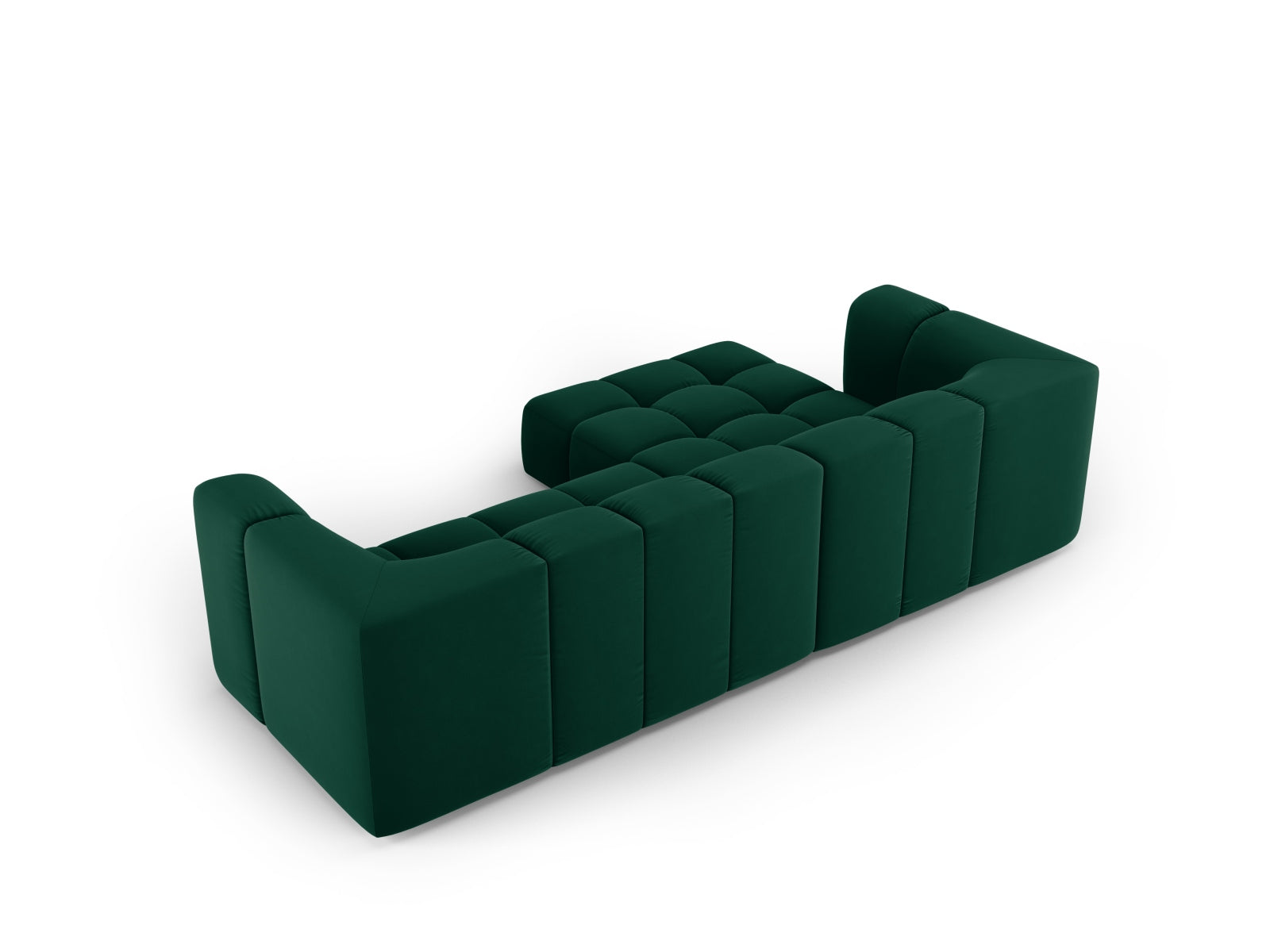 Modulares 3-Sitzer Ecksofa Moritz in edlem Bottle Green-Bluvel, perfekt für moderne Wohnkonzepte von Cosmopolitan Design.