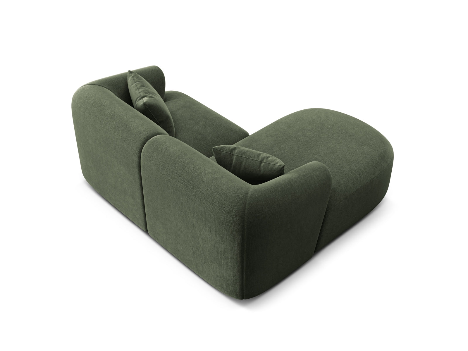 Modulares 3-Sitzer Ecksofa Campi in trendigem Green-Vogue, perfekt für stilvolle Wohnräume und entspannte Momente von Cosmopolitan Design.