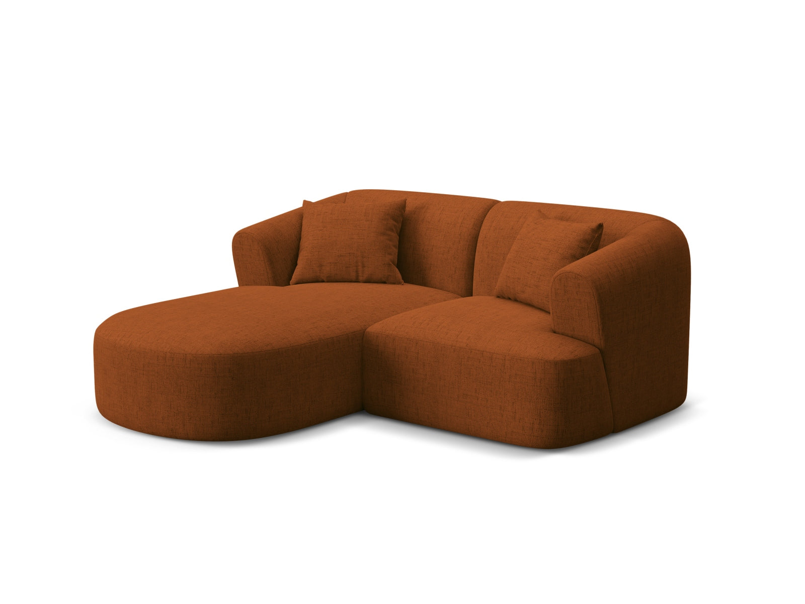 Modulares 3-Sitzer Ecksofa Campi in warmem Brick-Moly, ideal für stilvolle Wohnräume, erhältlich bei KAQTU Design AG.