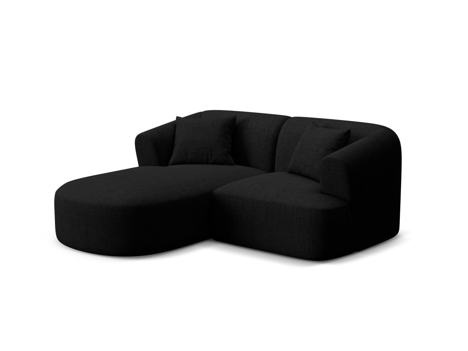 Modulares 3-Sitzer Ecksofa Campi in elegantem Schwarz, ideal für stilvolle Wohnräume, erhältlich bei KAQTU Design AG.