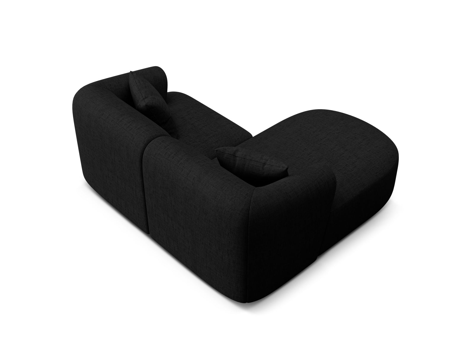 Modernes 3-Sitzer Ecksofa Campi in edlem Schwarz, perfekt für gemütliche Abende und stilvolle Einrichtungsideen.