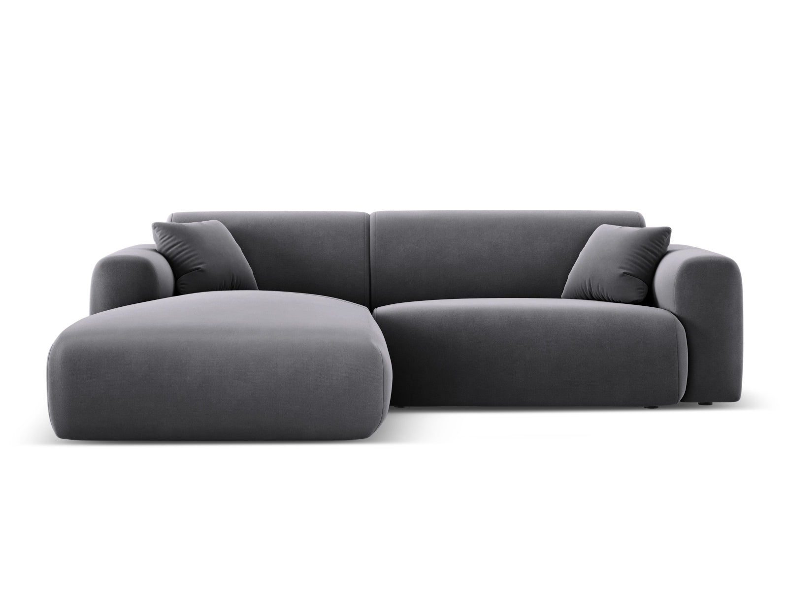 Nolio Velour Ecksofa links 4 Sitzer 170cm in Dark Grey präsentiert im Onlineshop von KAQTU Design AG. Ecksofa links ist von Cosmopolitan Design