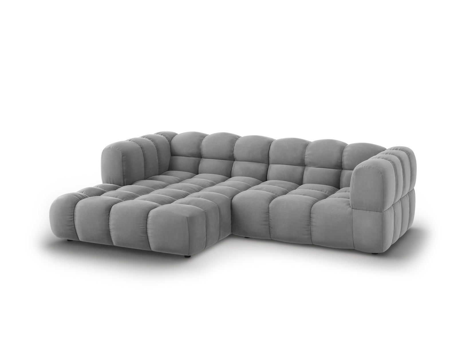 Entdecken Sie das stilvolle Sky Velour Ecksofa links – 3-Sitzer 162cm von Cosmopolitan Design. Perfekt für Ihr modernes Wohnzimmer!