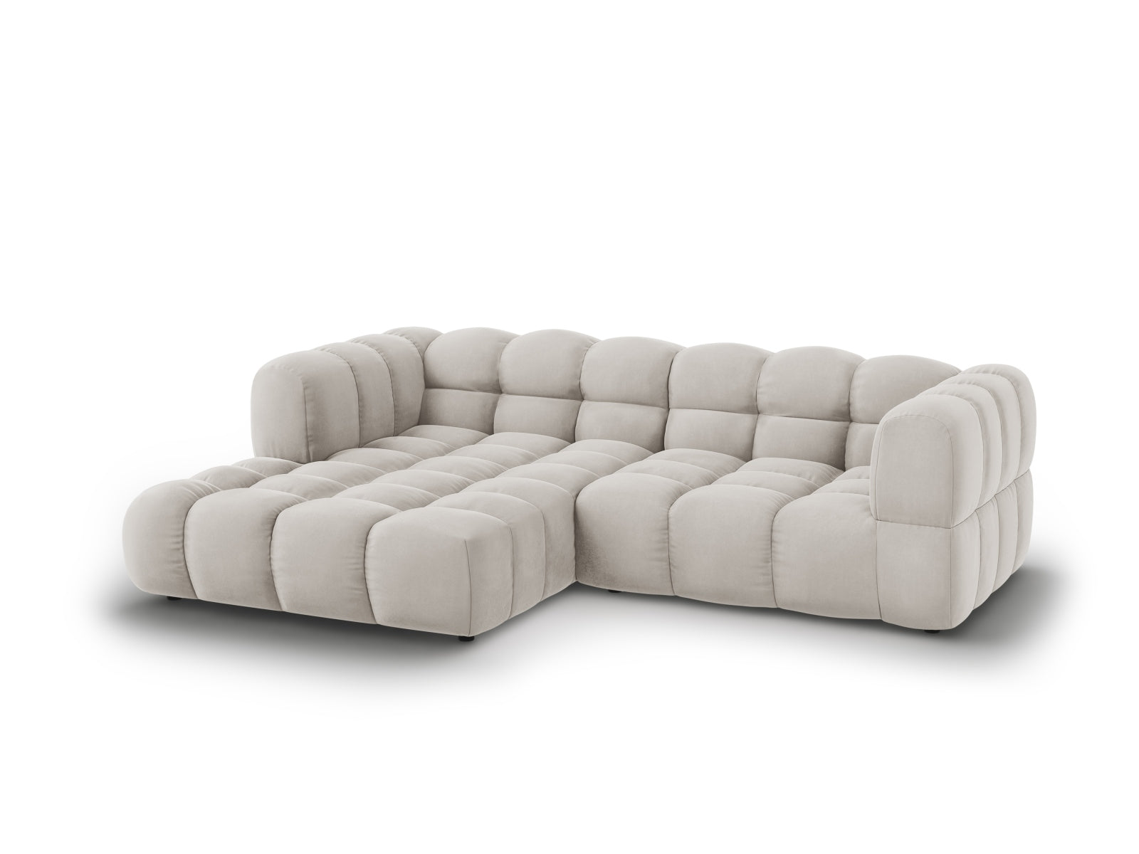 Entdecken Sie das elegante Sky Velour Ecksofa links – 3-Sitzer 162cm von Cosmopolitan Design. Stilvoll, modular und komfortabel für Ihr Zuhause.