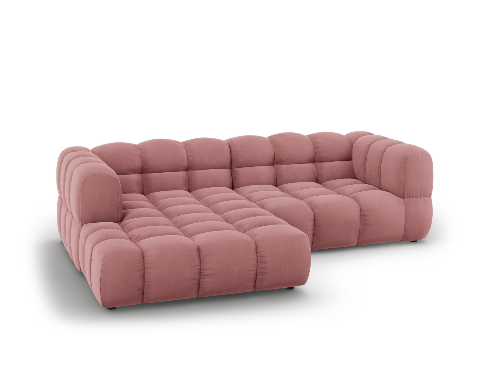 Modulares 3-Sitzer Ecksofa links aus Sky Velour, 162 cm, perfektes Möbelstück für moderne und elegante Wohnkonzepte von Cosmopolitan Design.