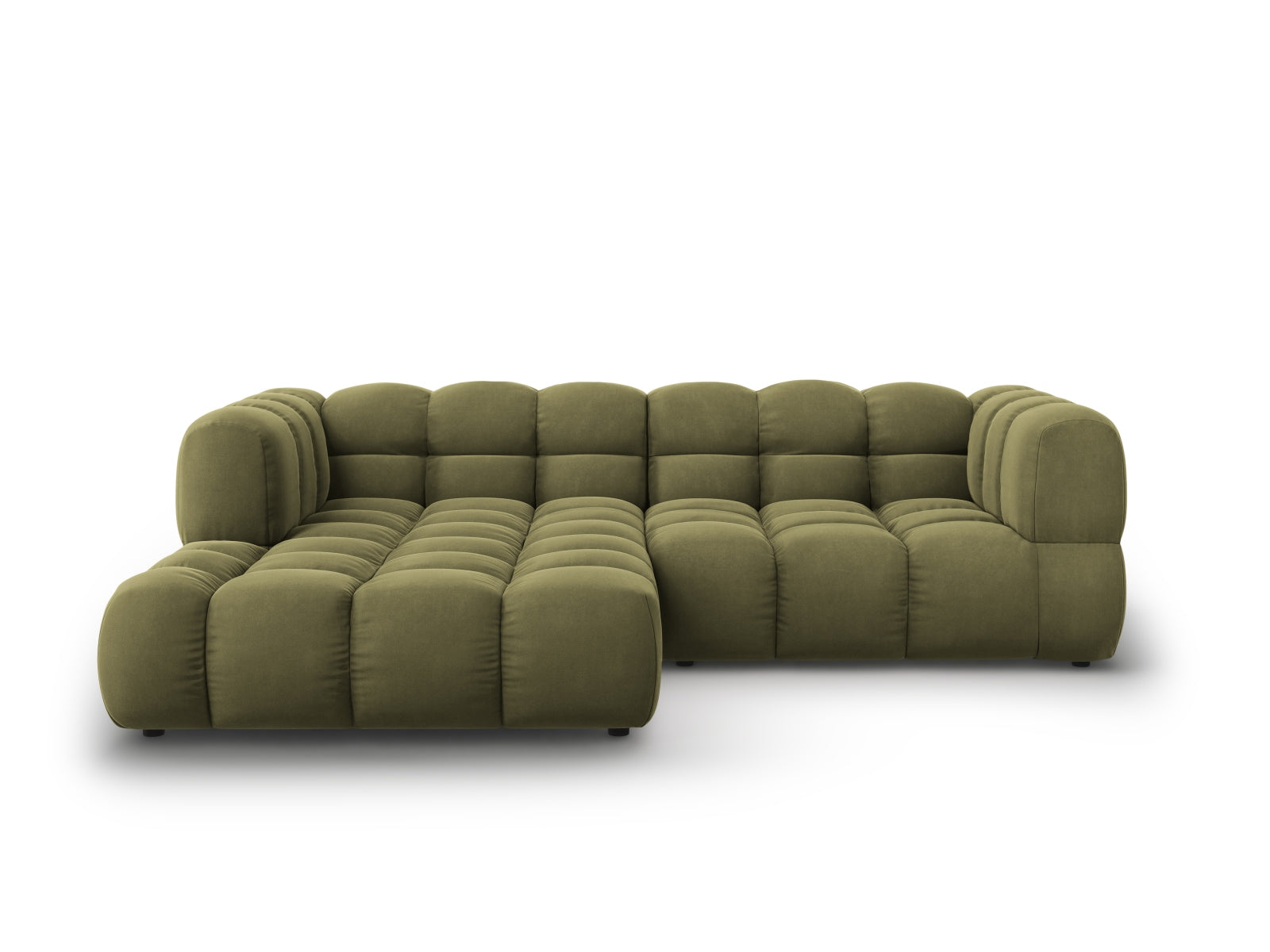 Sky Velour modulares Ecksofa links 3 Sitzer 162cm in Light Green präsentiert im Onlineshop von KAQTU Design AG. Ecksofa links ist von Cosmopolitan Design