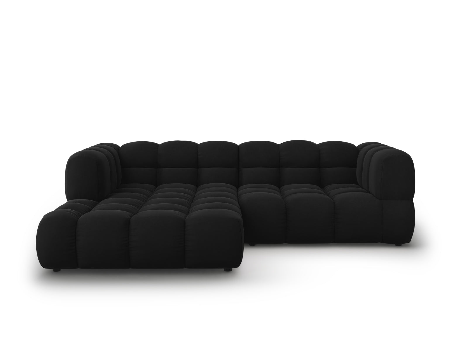 Sky Velour modulares Ecksofa links 3 Sitzer 162cm in Black-Casino präsentiert im Onlineshop von KAQTU Design AG. L-Sofa links ist von Cosmopolitan Design