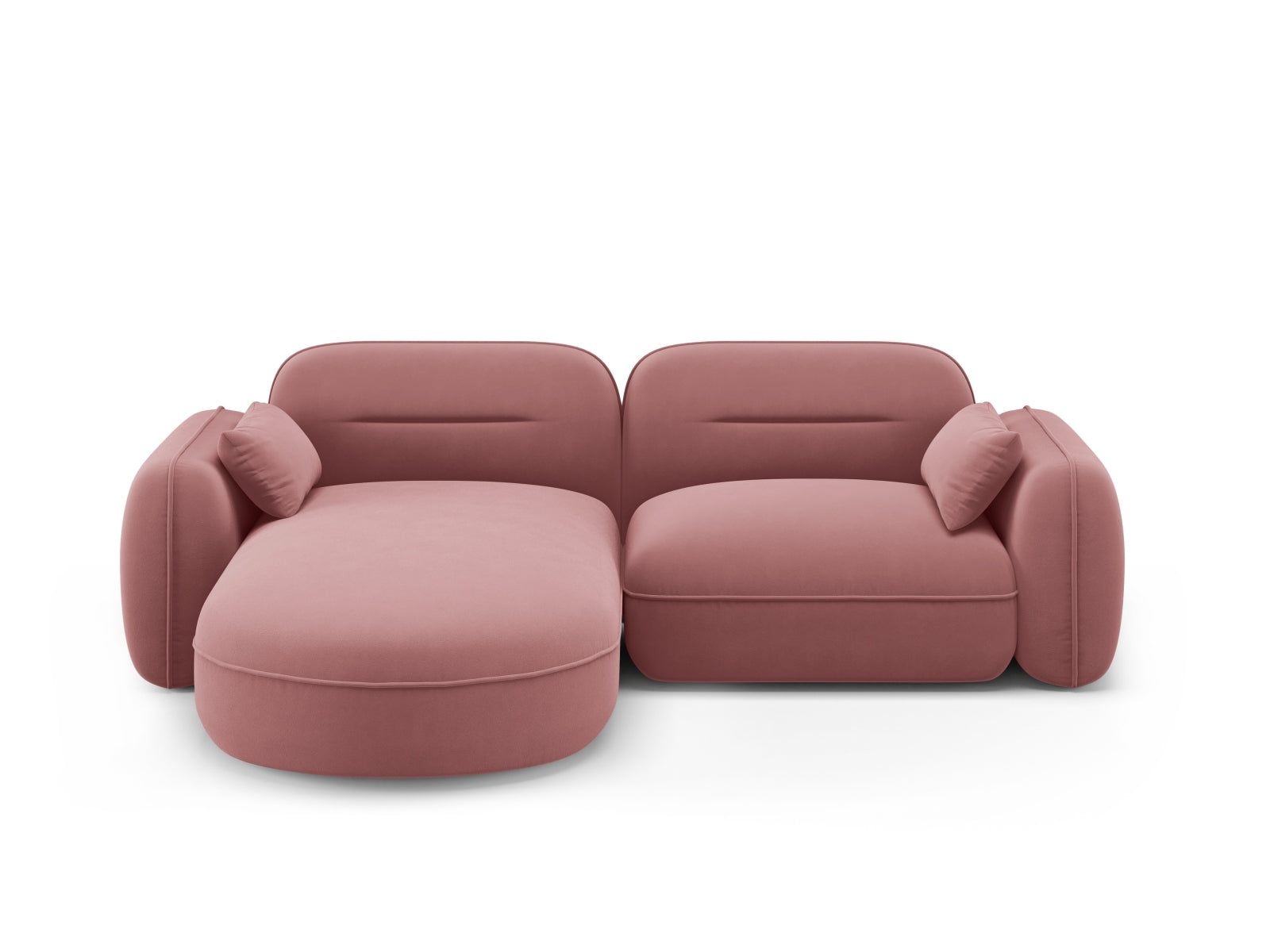 Sydney Velour Modular Ecksofa links 3 Sitzer in Flamingo präsentiert im Onlineshop von KAQTU Design AG. Ecksofa links ist von Cosmopolitan Design