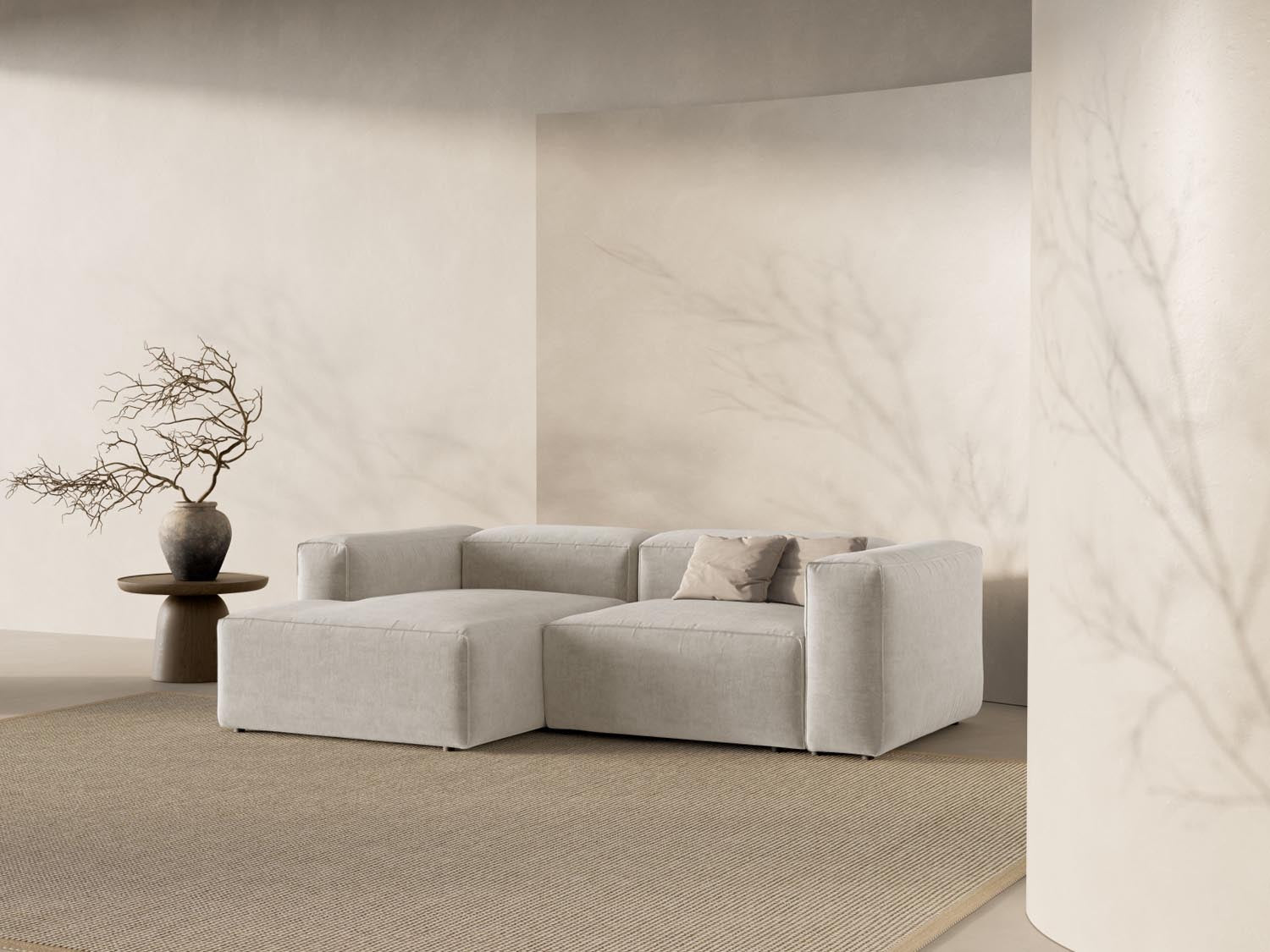 Bergamo Modulares Ecksofa links 2 Sitzer in Beige-Liberty präsentiert im Onlineshop von KAQTU Design AG. Ecksofa links ist von Cosmopolitan Design