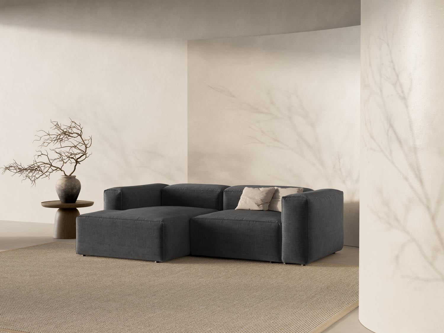Bergamo Modulares Ecksofa links 2 Sitzer in Graphite-Liberty präsentiert im Onlineshop von KAQTU Design AG. Ecksofa links ist von Cosmopolitan Design